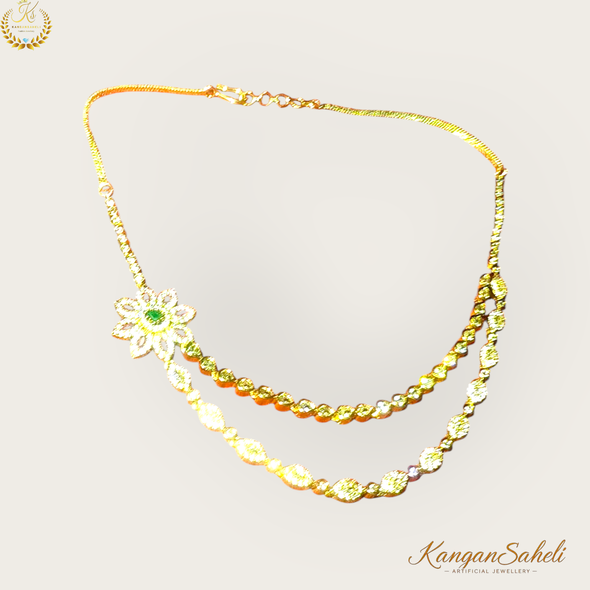 Gold Plated AD stoned Necklace