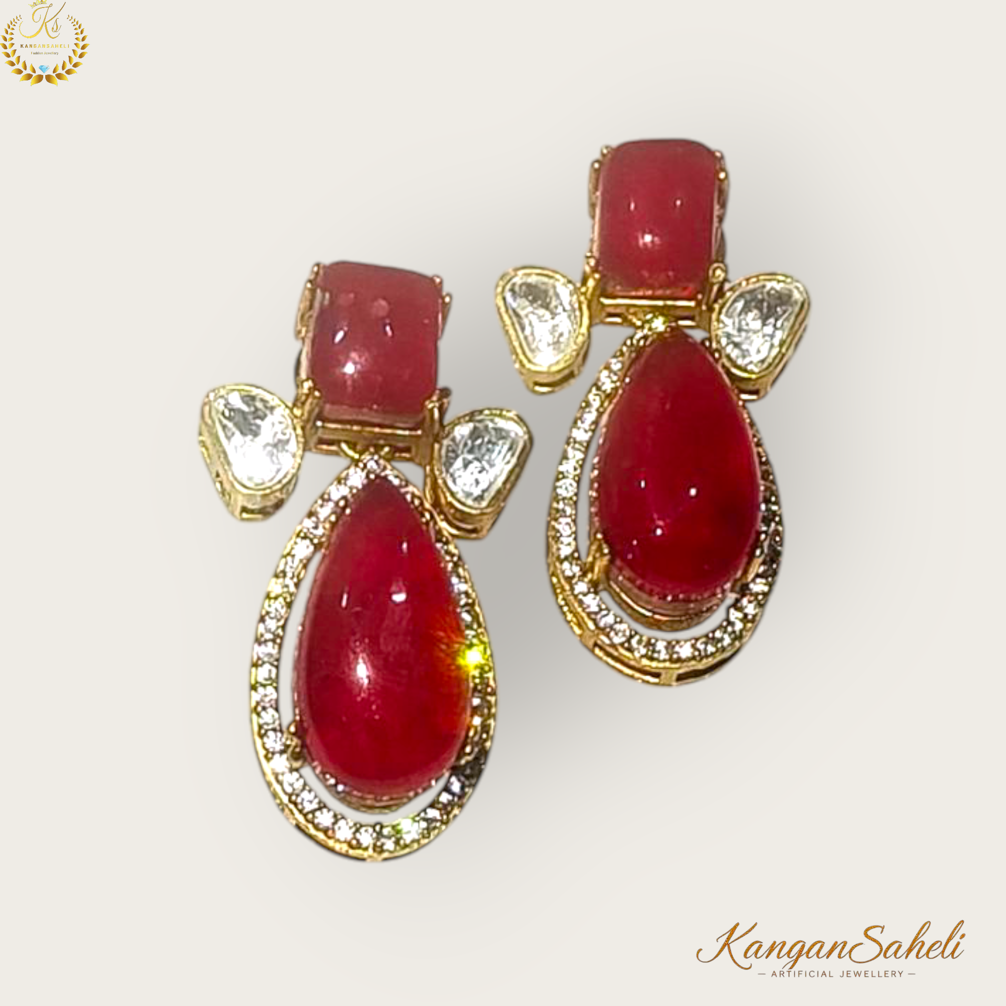 Elegant doublet stoned Necklace Set