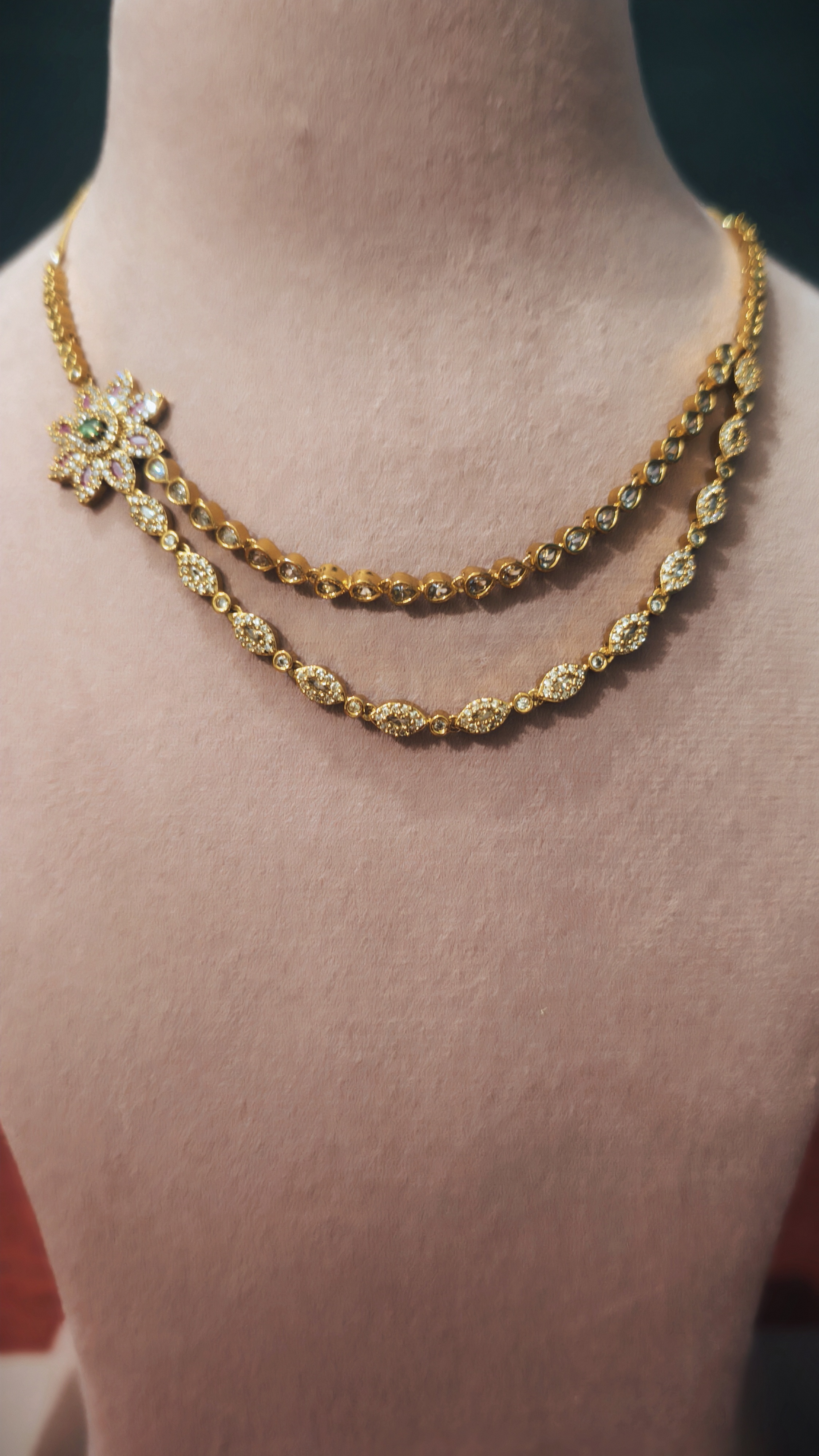 Gold Plated AD stoned Necklace