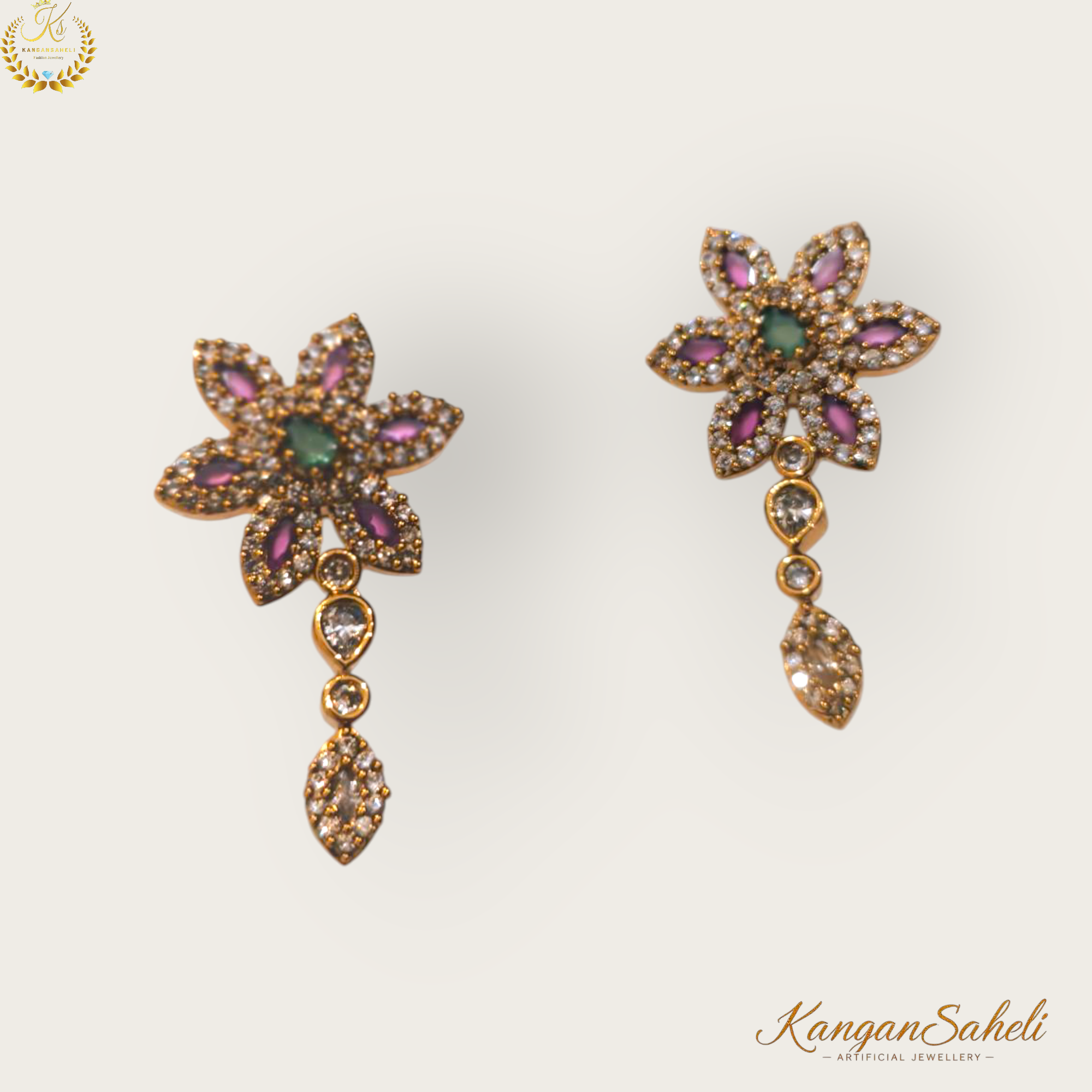 Gold Plated AD stoned Necklace