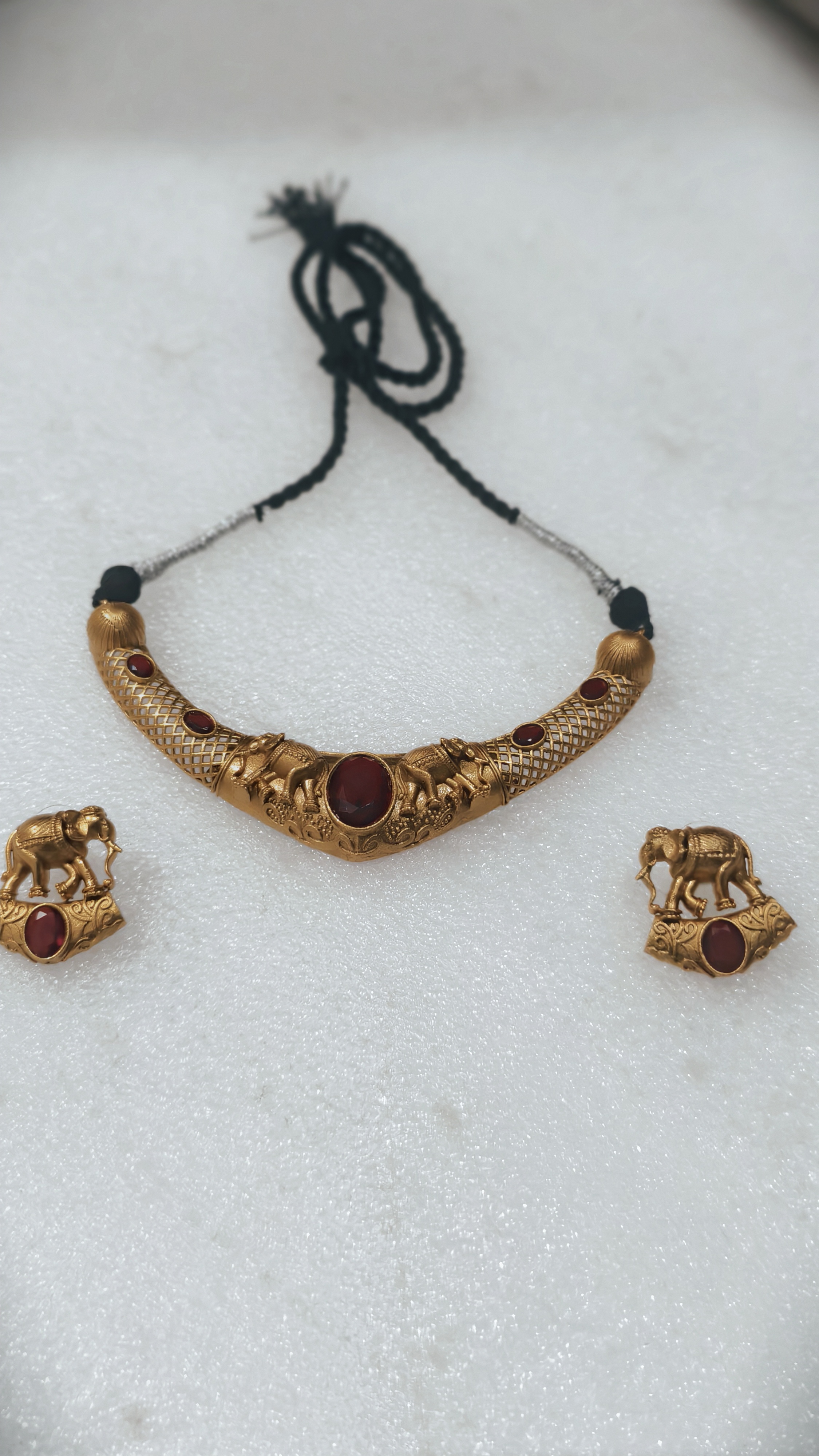 Elegant Ethnic Necklace and Earrings Set