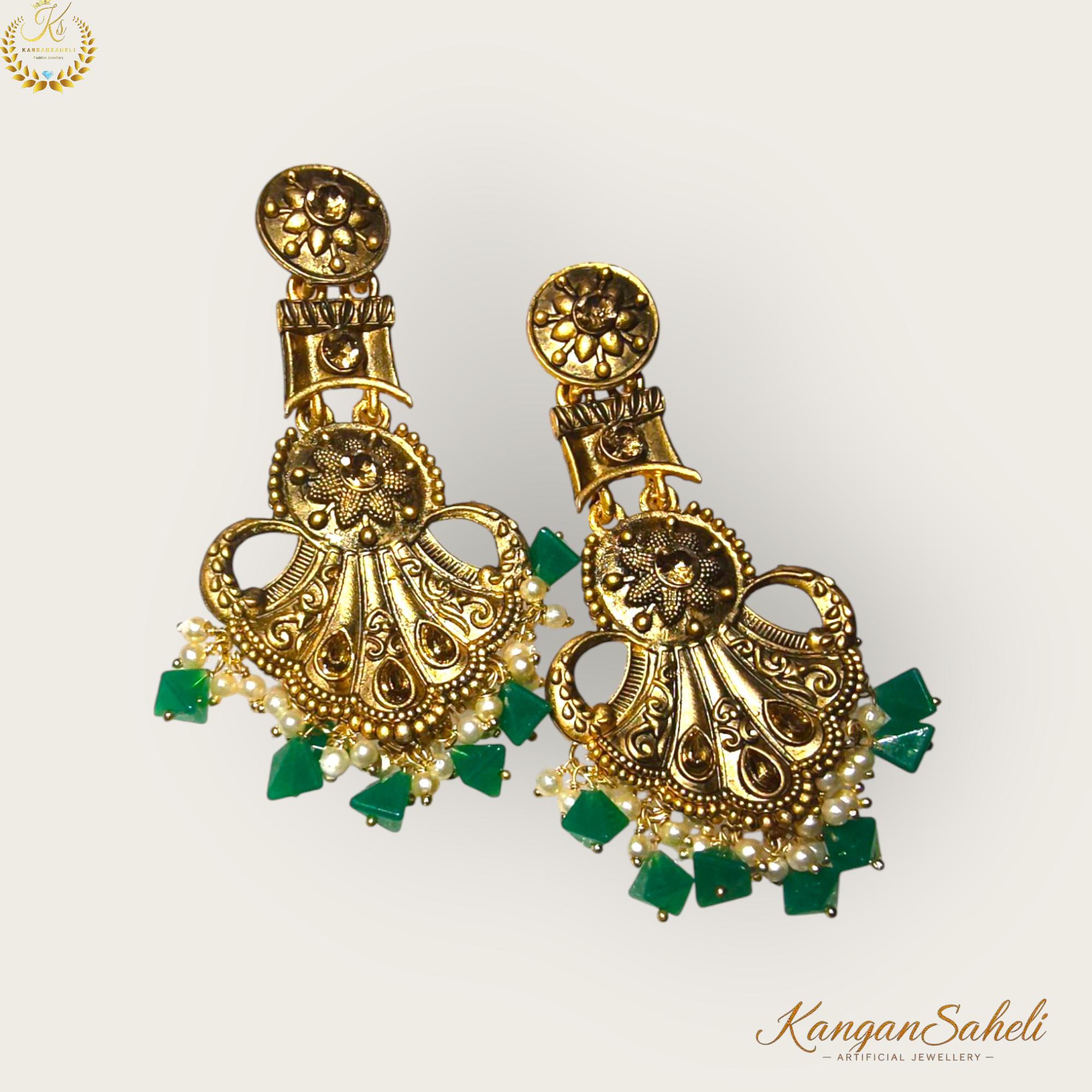 Golden Traditional Earrings