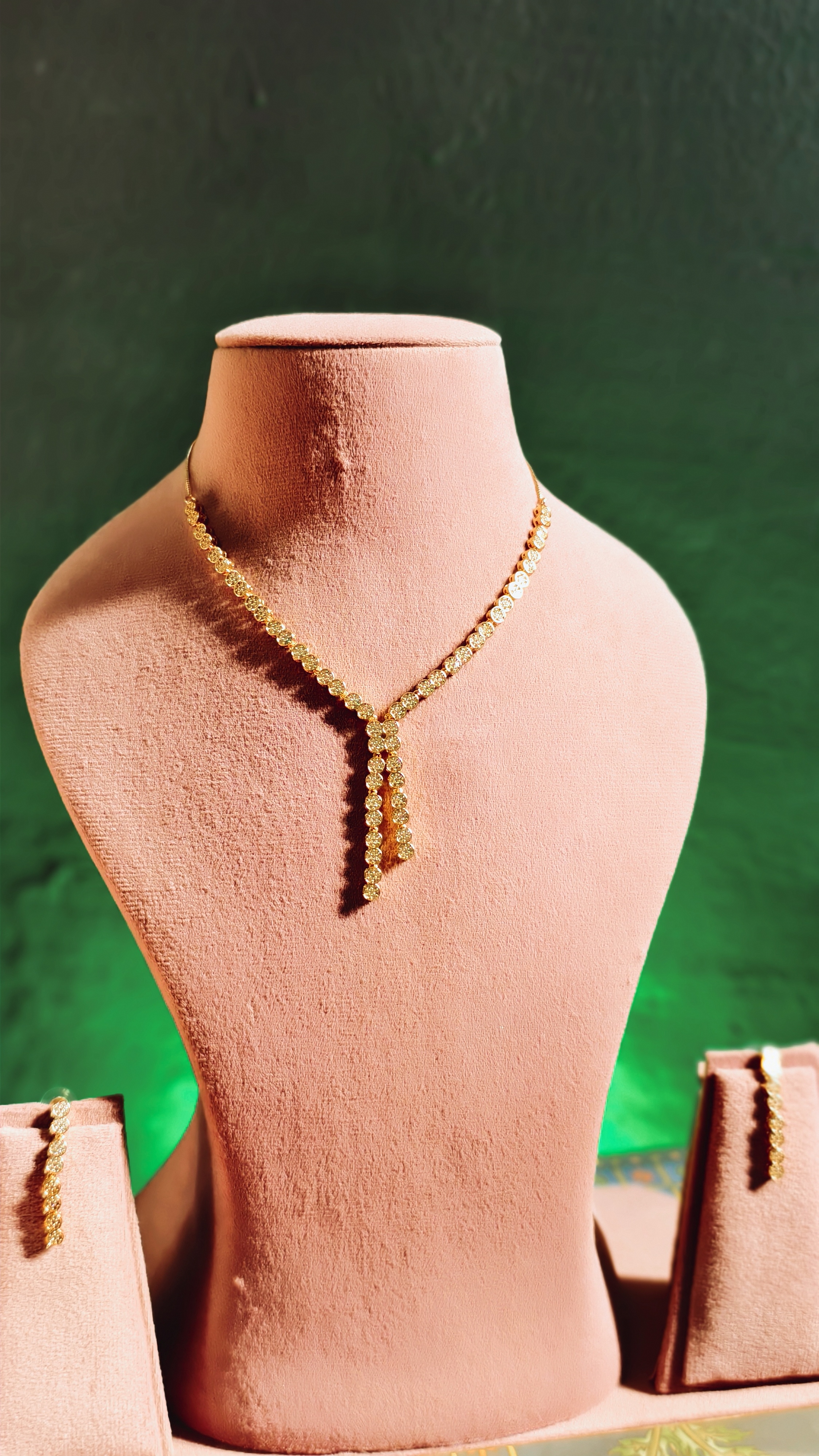 Gold Necklace and Earring Set