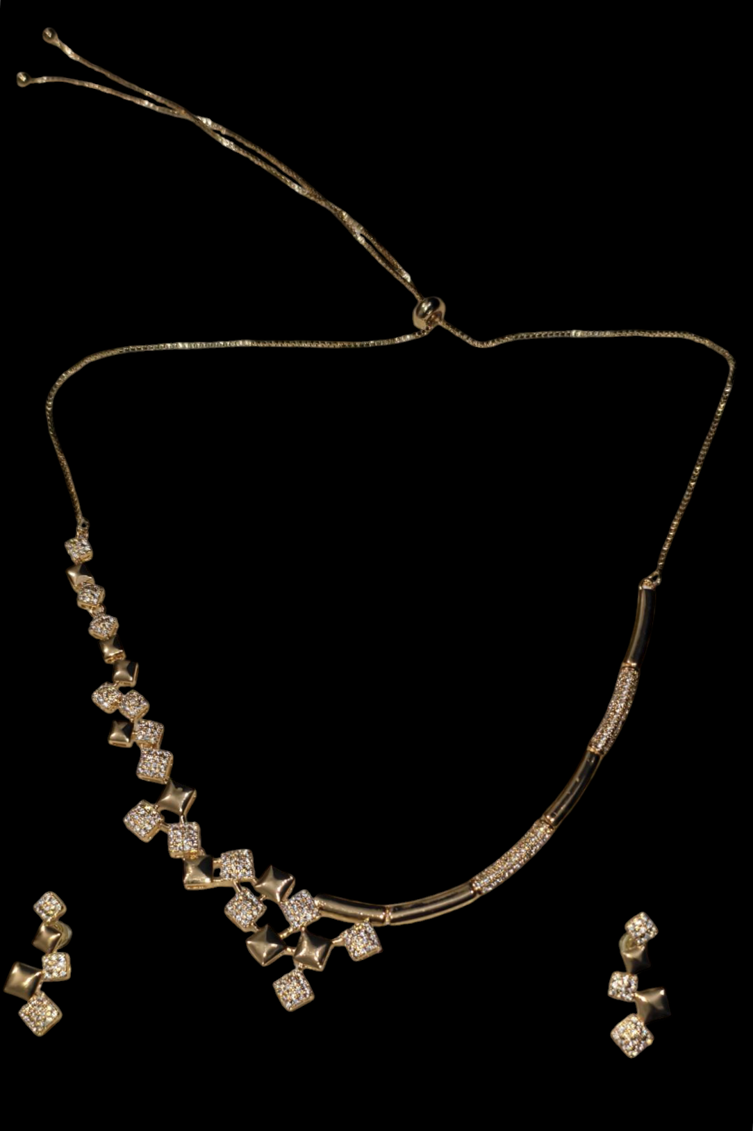 Elegant Rose gold Gold Necklace Set