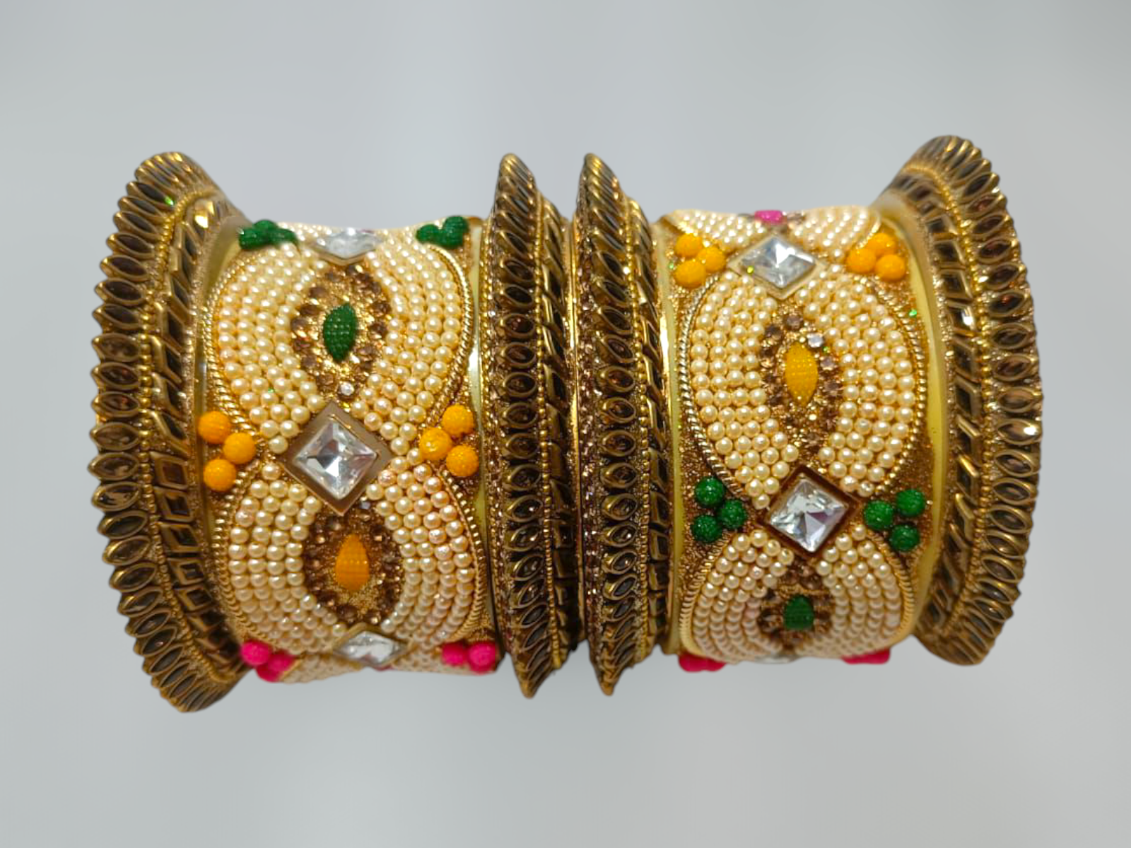 Gold-Plated Kundan stoned Bangles