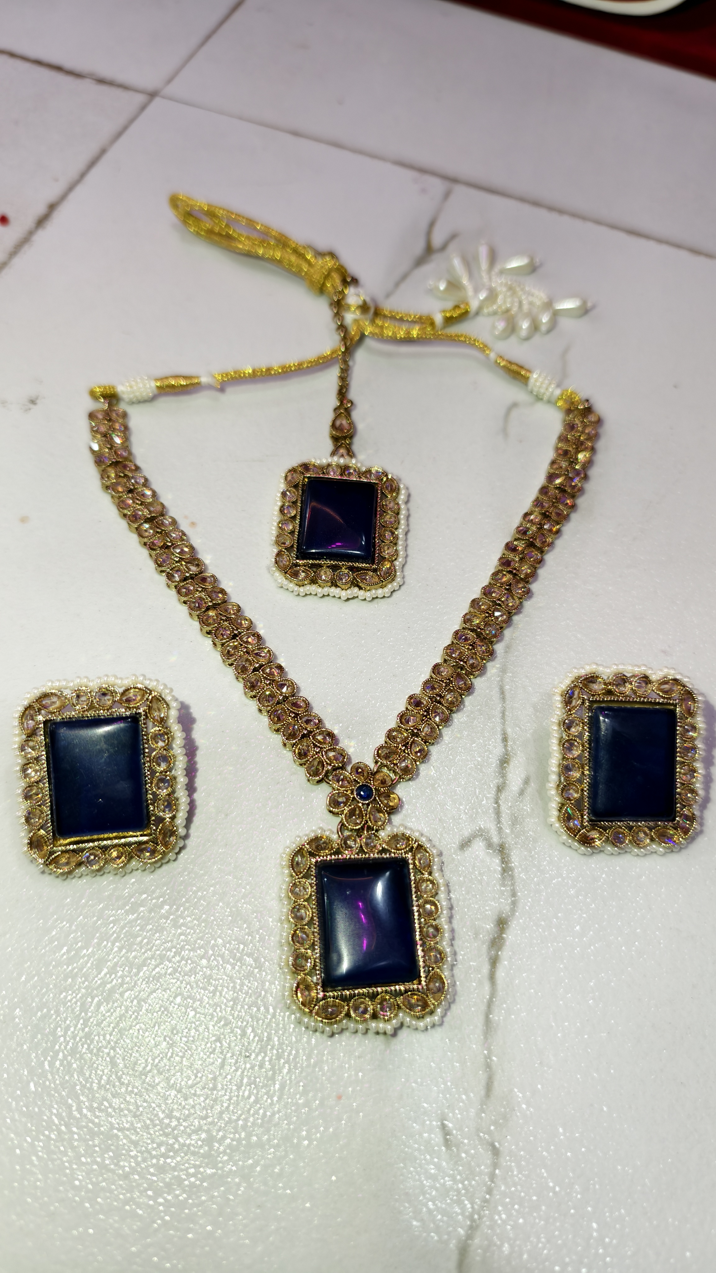Gold Necklace and Earring Set