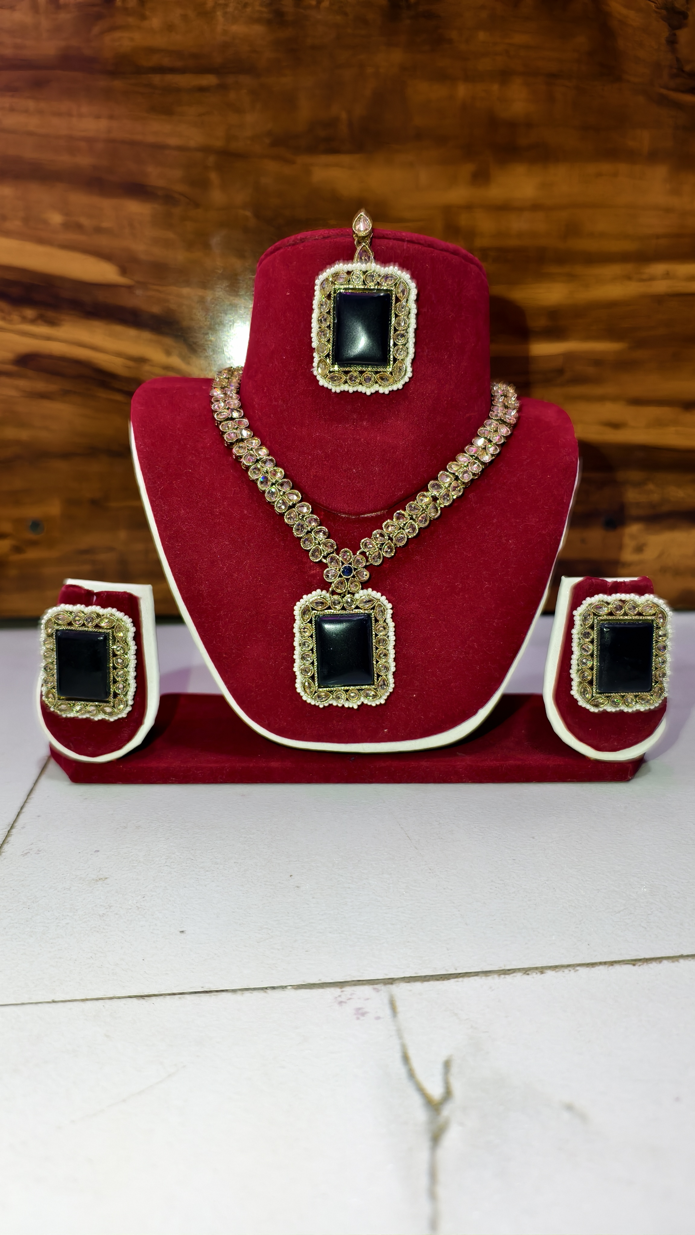 Gold Necklace and Earring Set
