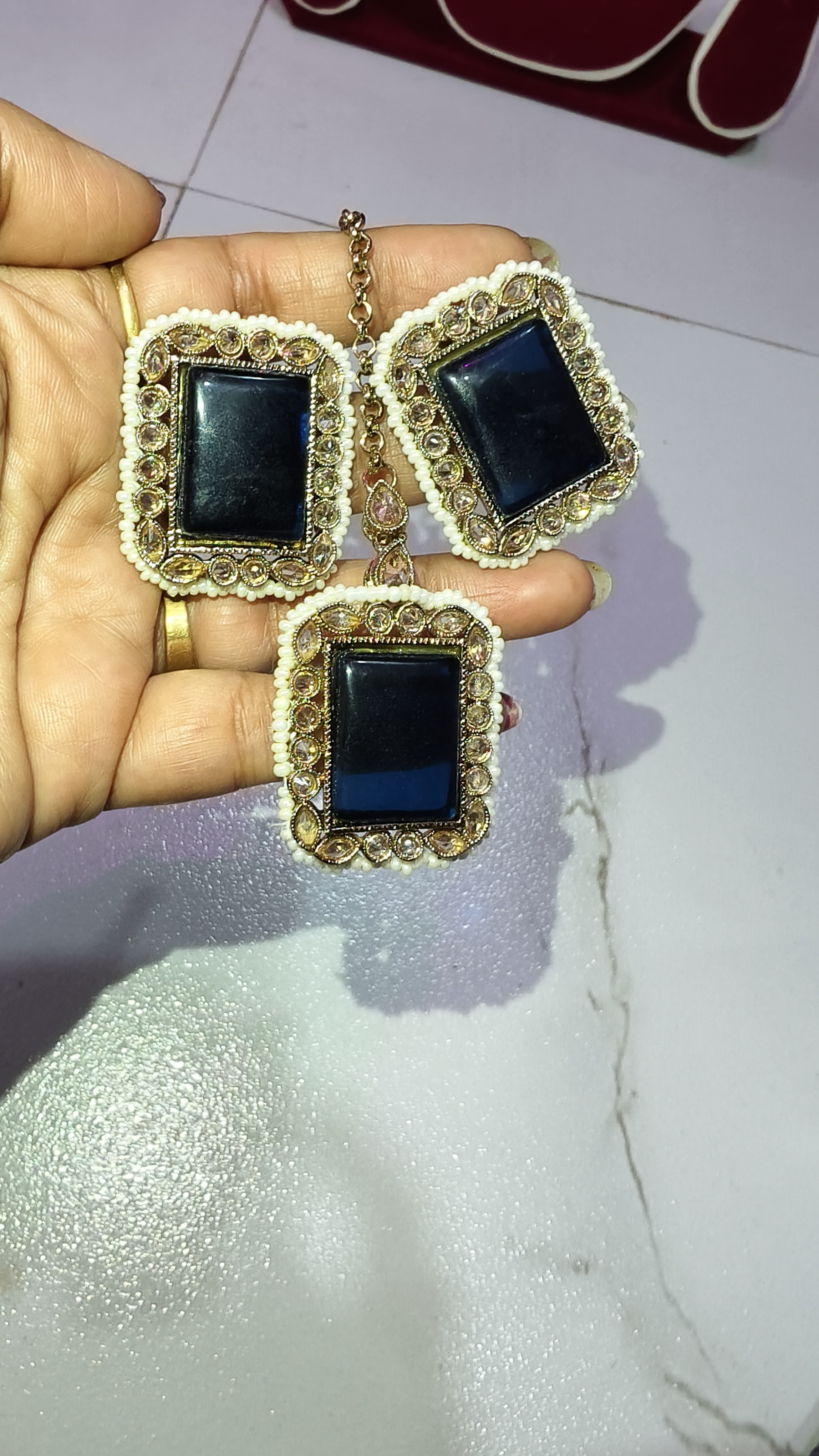 Gold Necklace and Earring Set