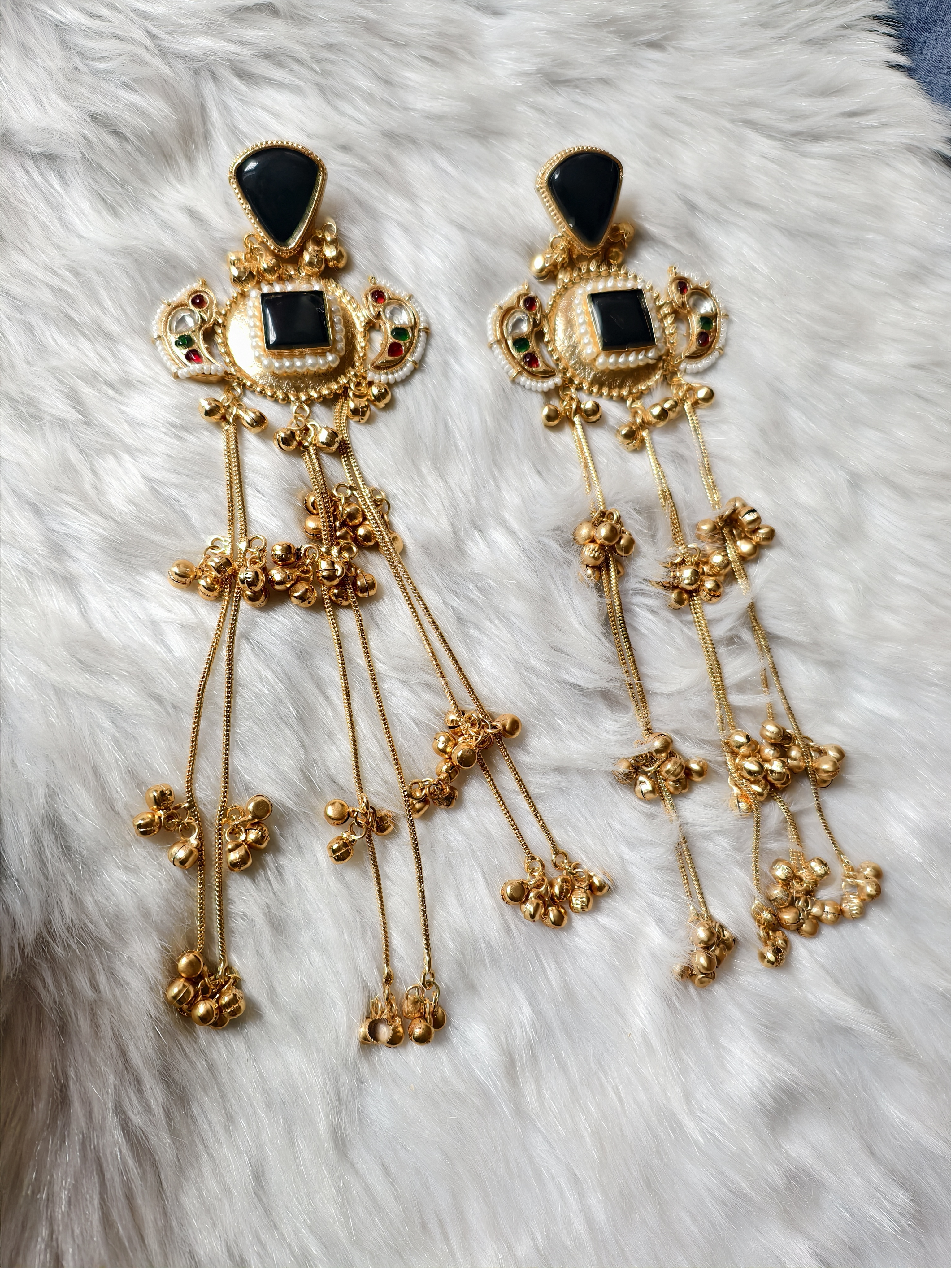 Traditional Indian Gold Plated Kashmiri Earrings