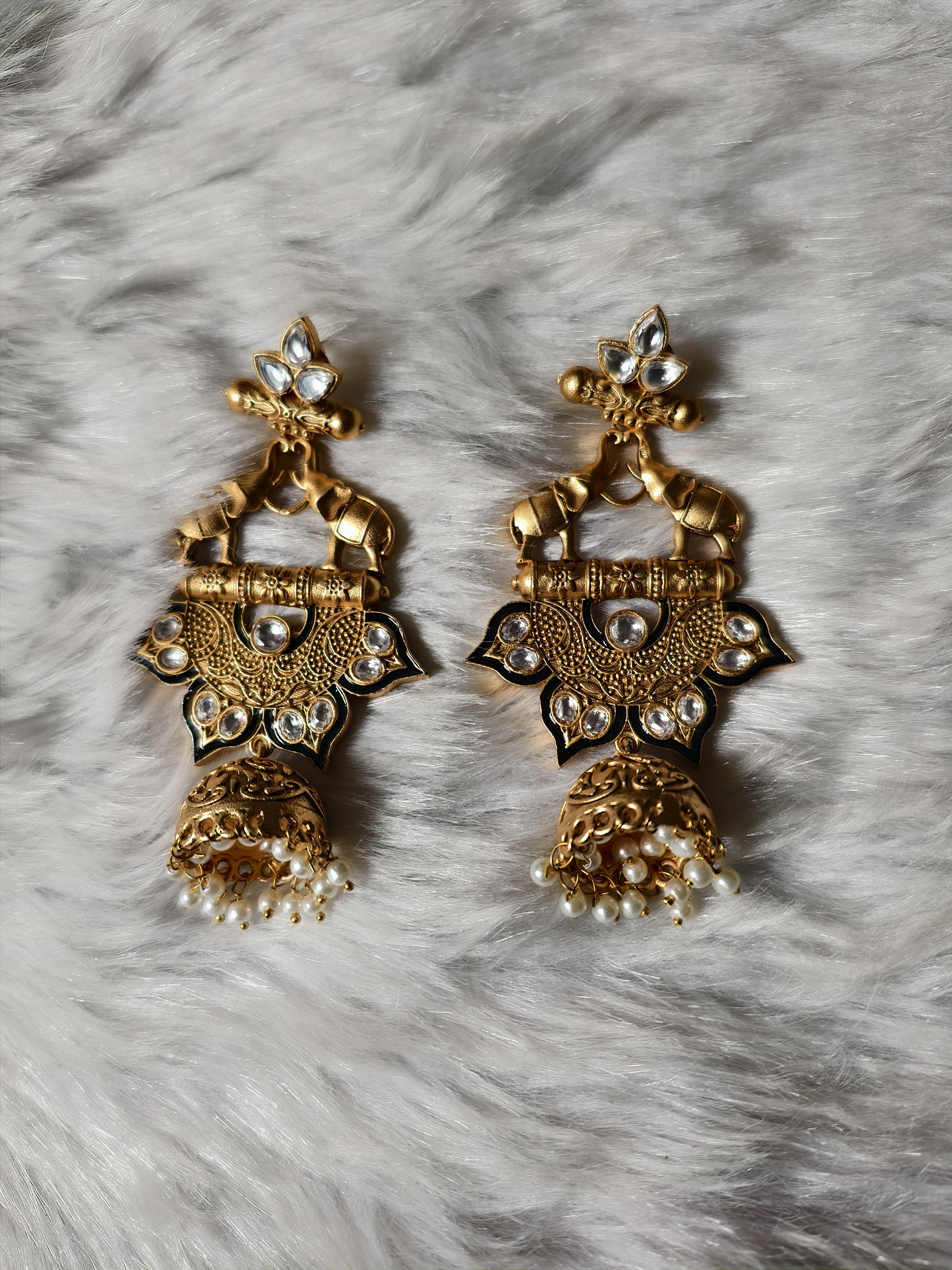 Traditional Gold Plated Kashmiri Earrings