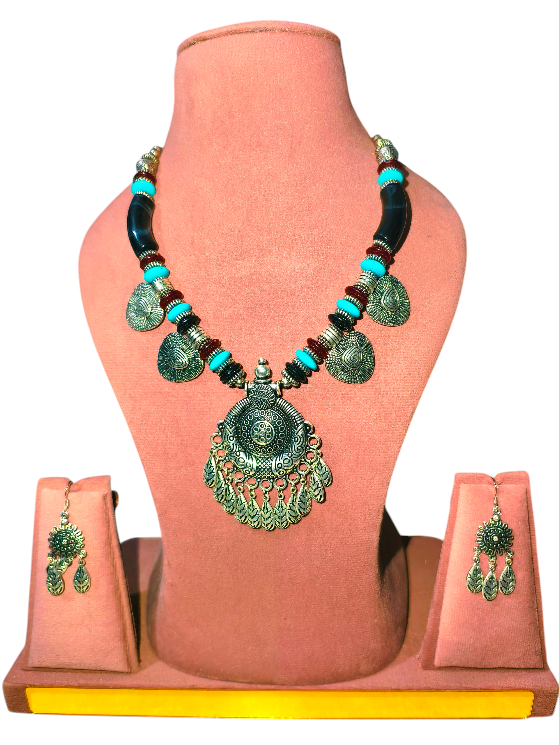 Bohemian Coin Pendant Necklace Set