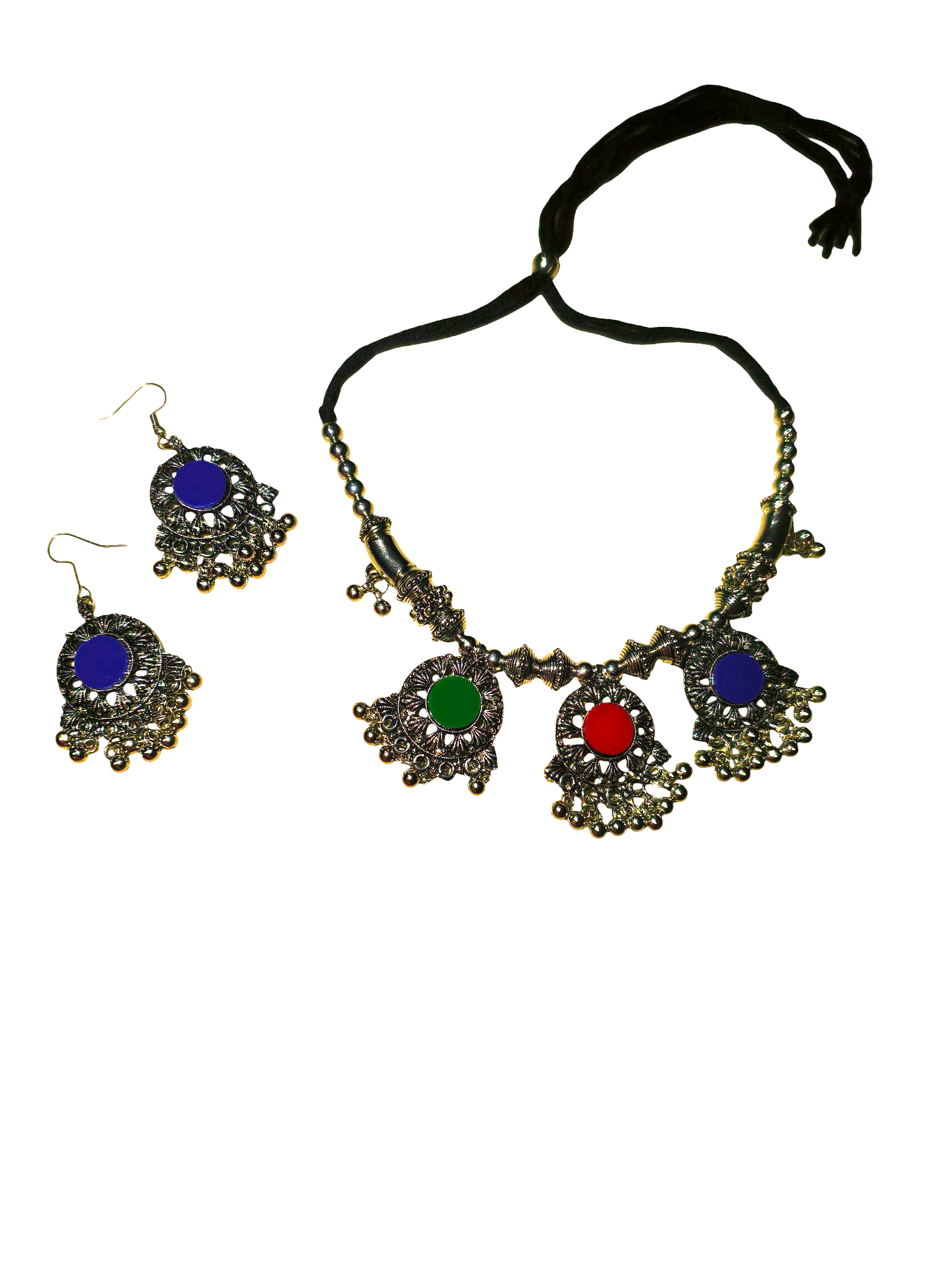 Oxidised Multicolor Jewelry Set