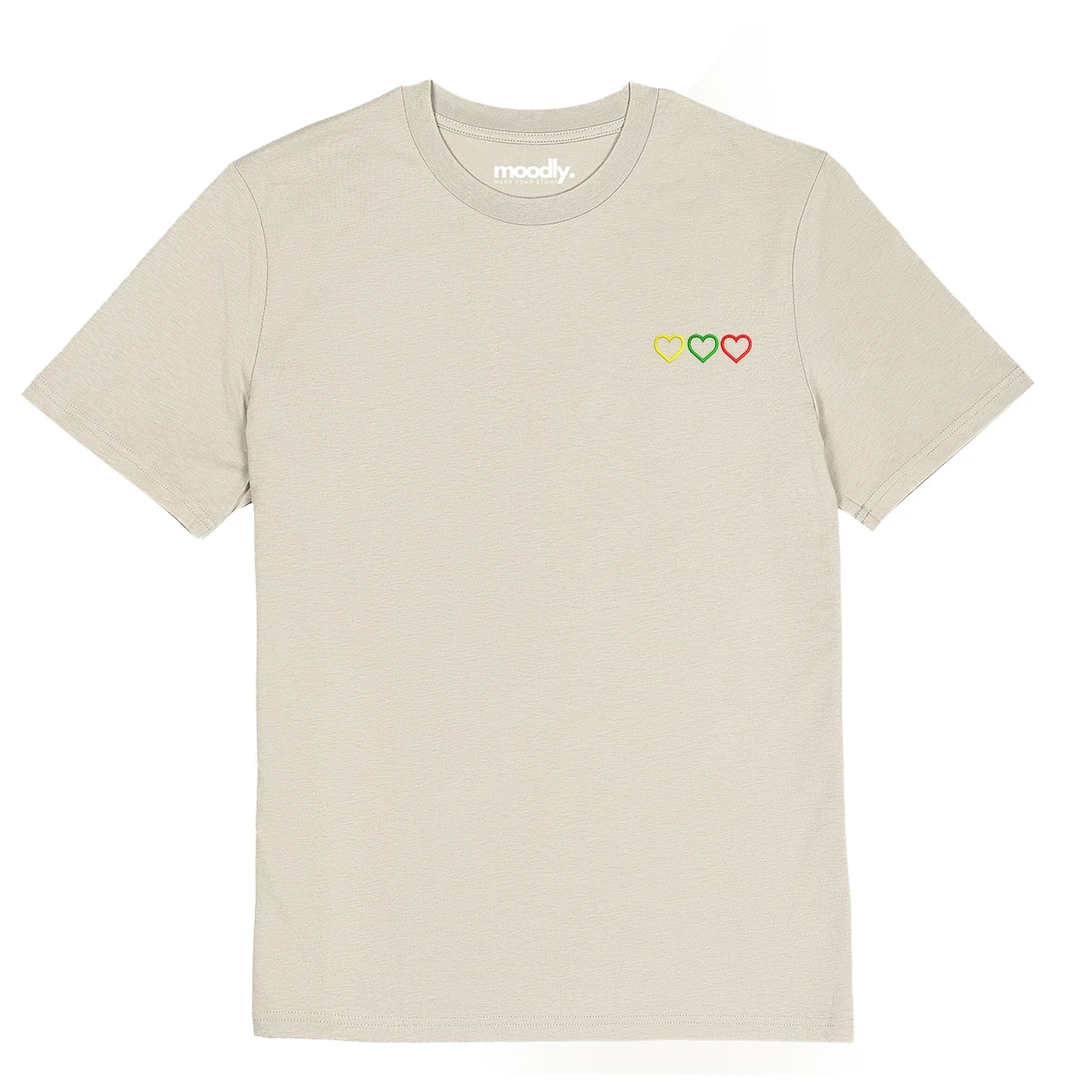 3 širdys siuvinėti marškinėliai