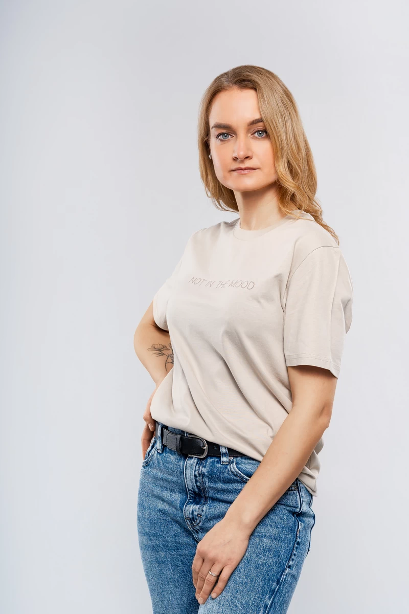 NOT IN THE MOOD siuvinėti marškinėliai