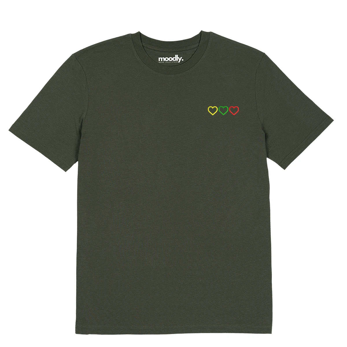 3 širdys siuvinėti marškinėliai