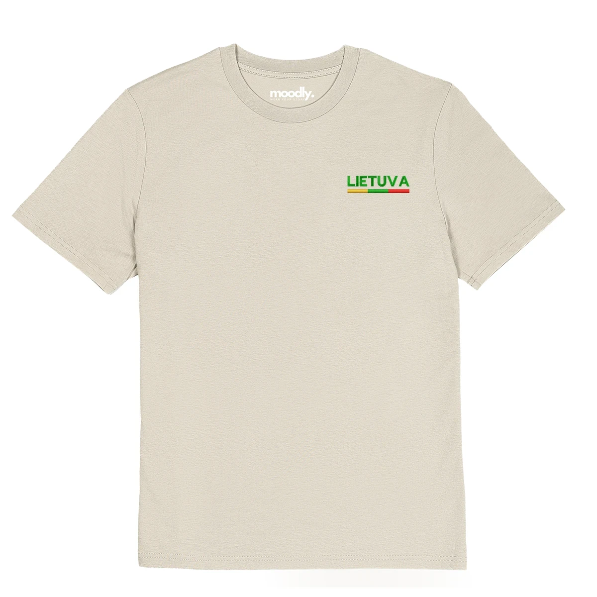 Lietuva su vėliava siuvinėti marškinėliai