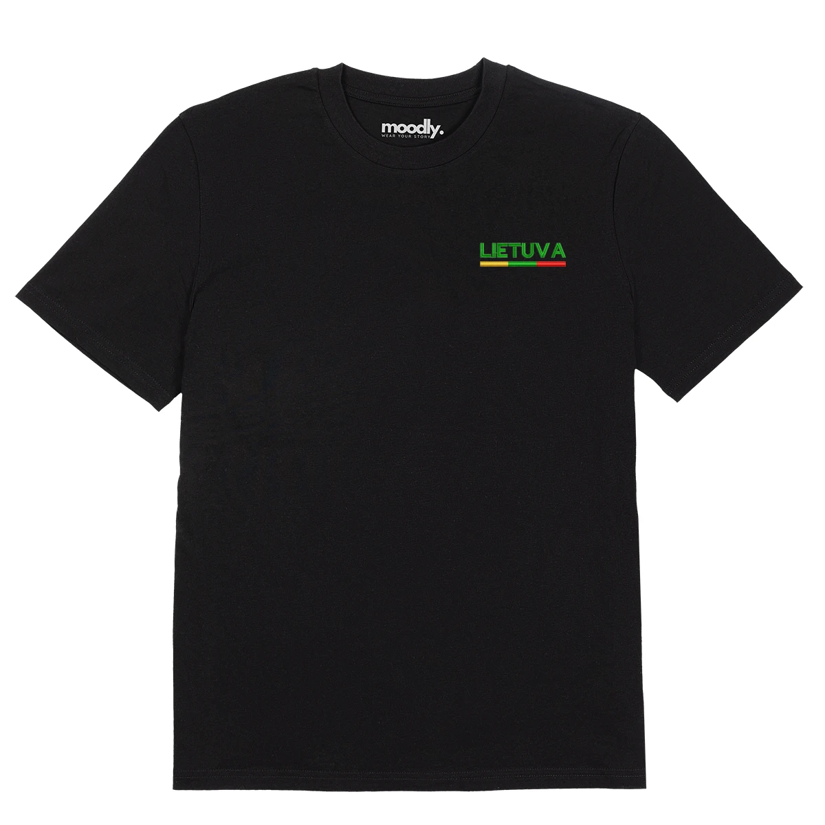 Lietuva su vėliava siuvinėti marškinėliai