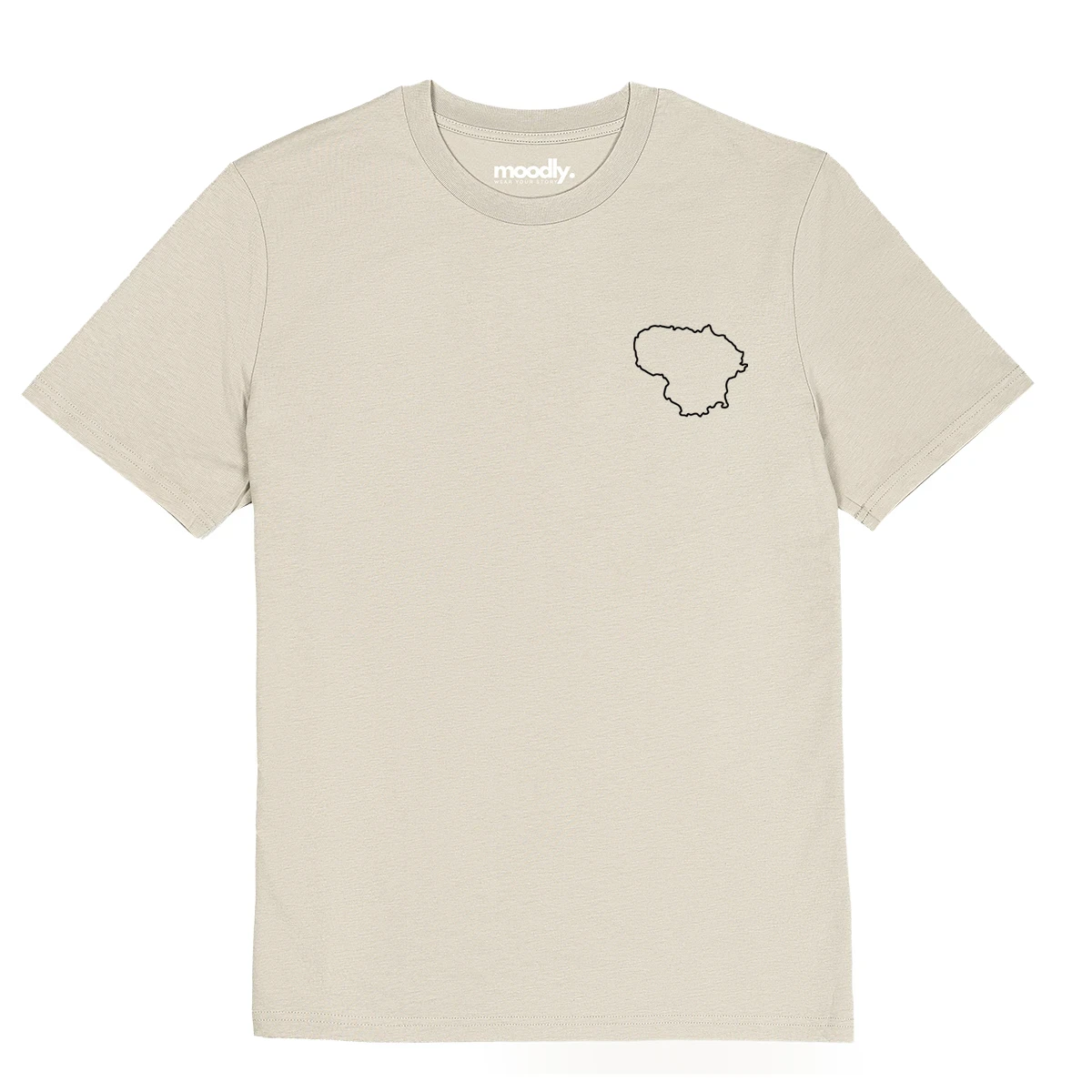 Lietuvos kontūrai siuvinėti marškinėliai