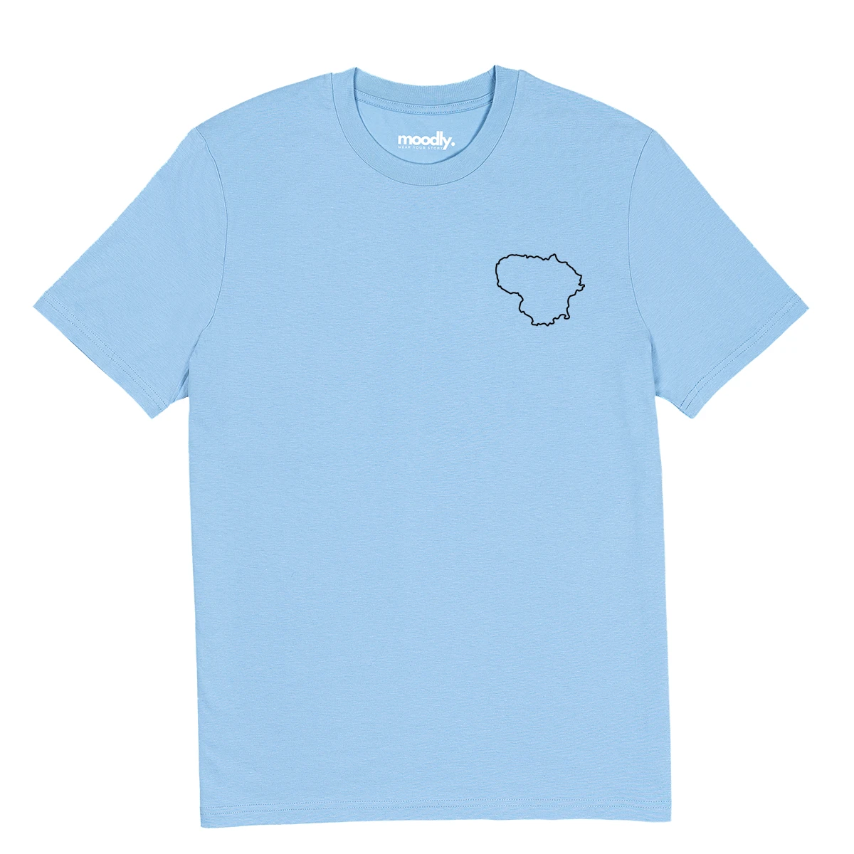 Lietuvos kontūrai siuvinėti marškinėliai