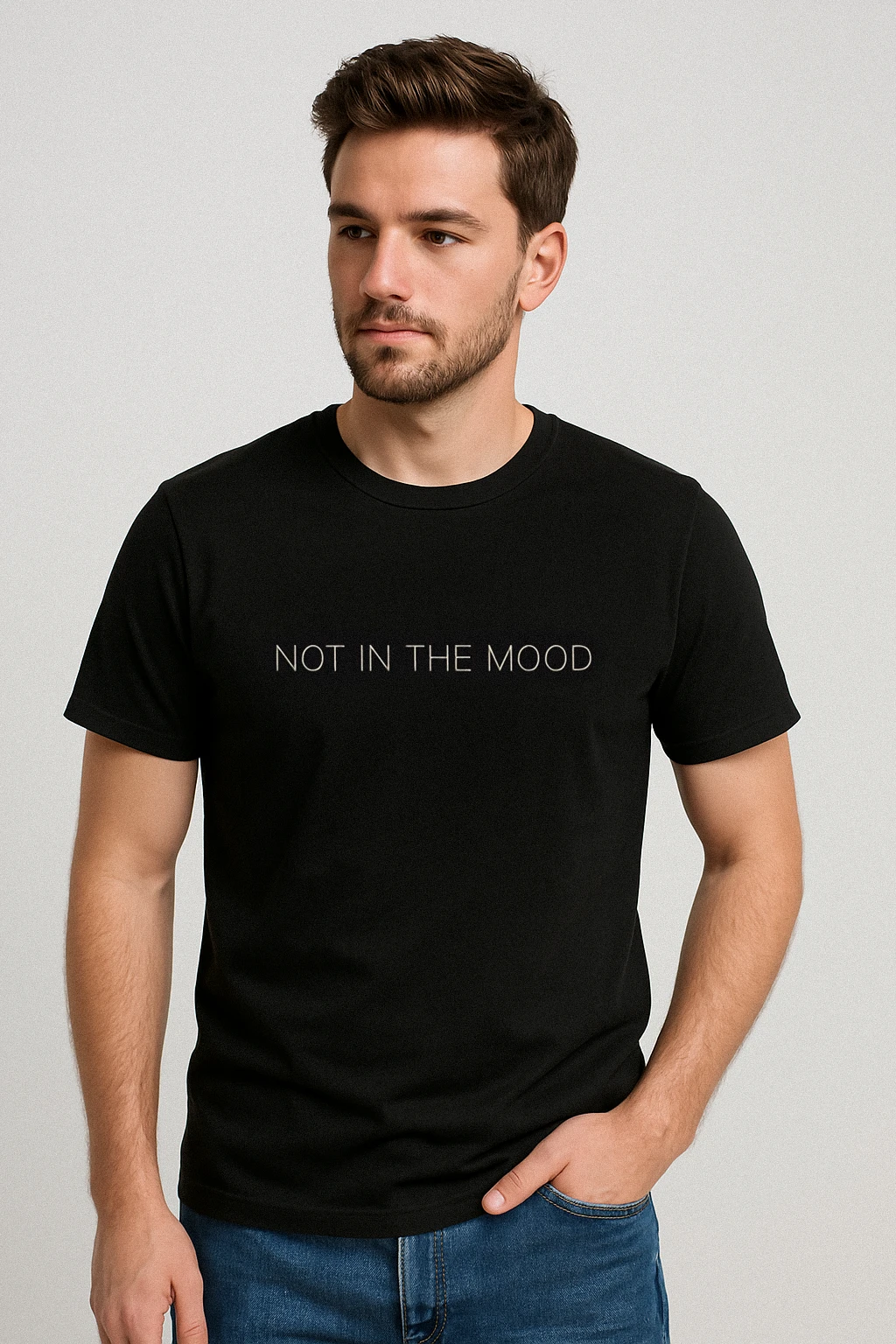 NOT IN THE MOOD siuvinėti marškinėliai