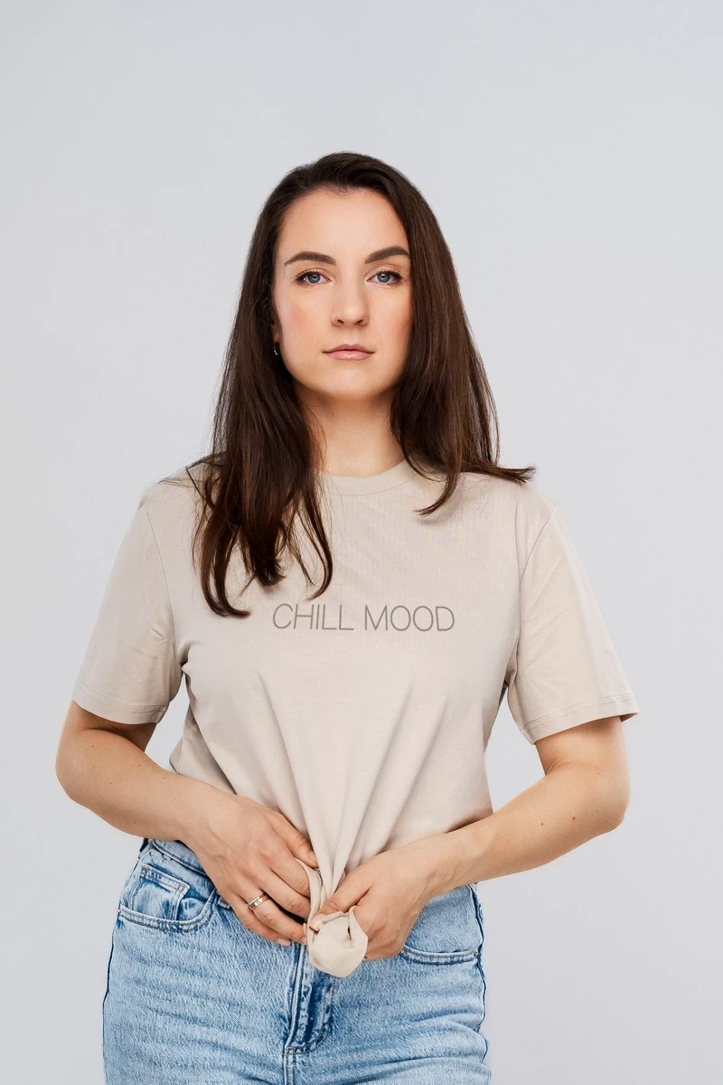 CHILL MOOD siuvinėti marškinėliai