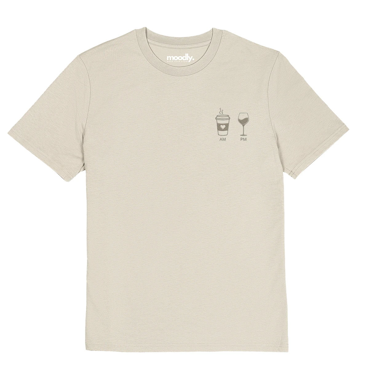 AM ir PM siuvinėti marškinėliai