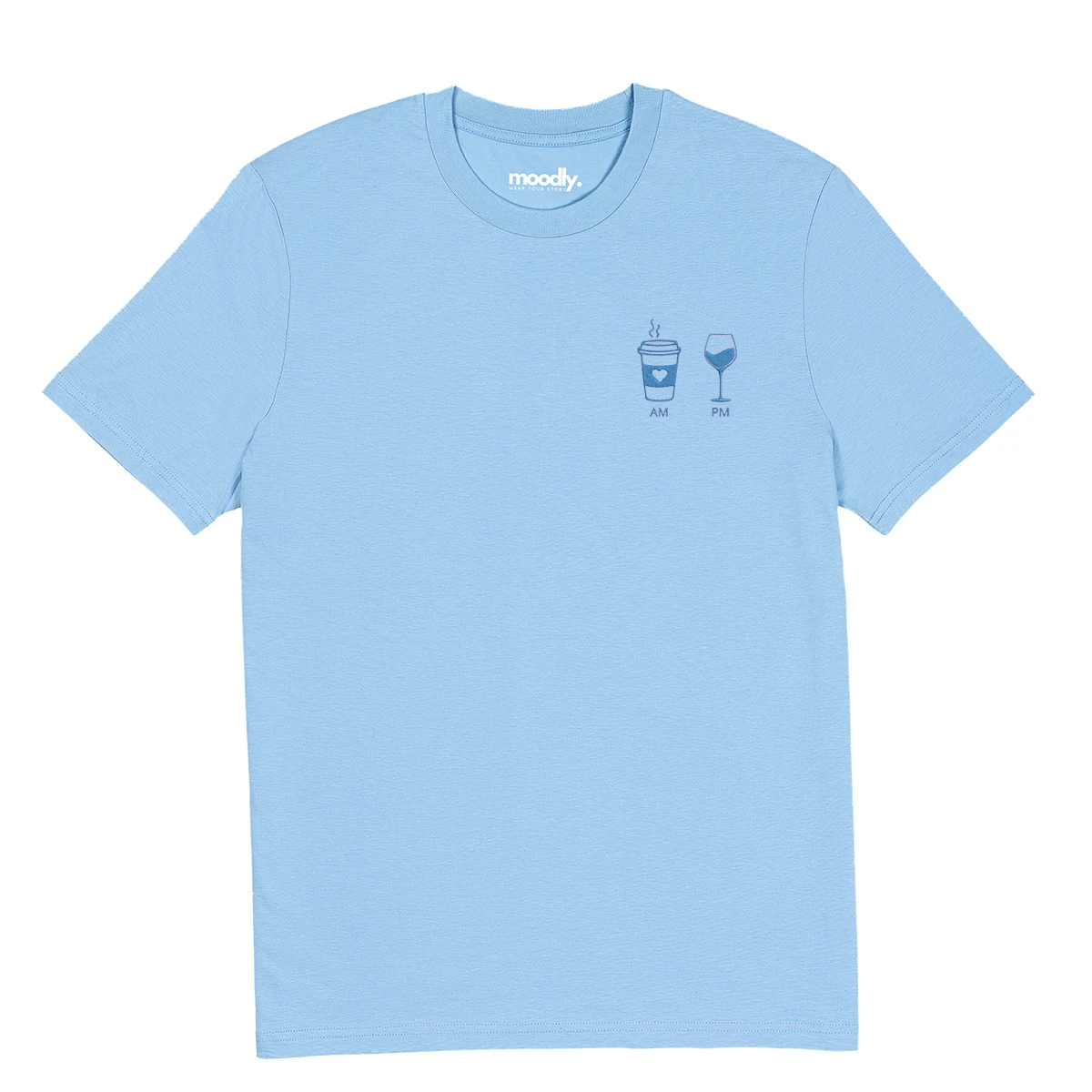 AM ir PM siuvinėti marškinėliai