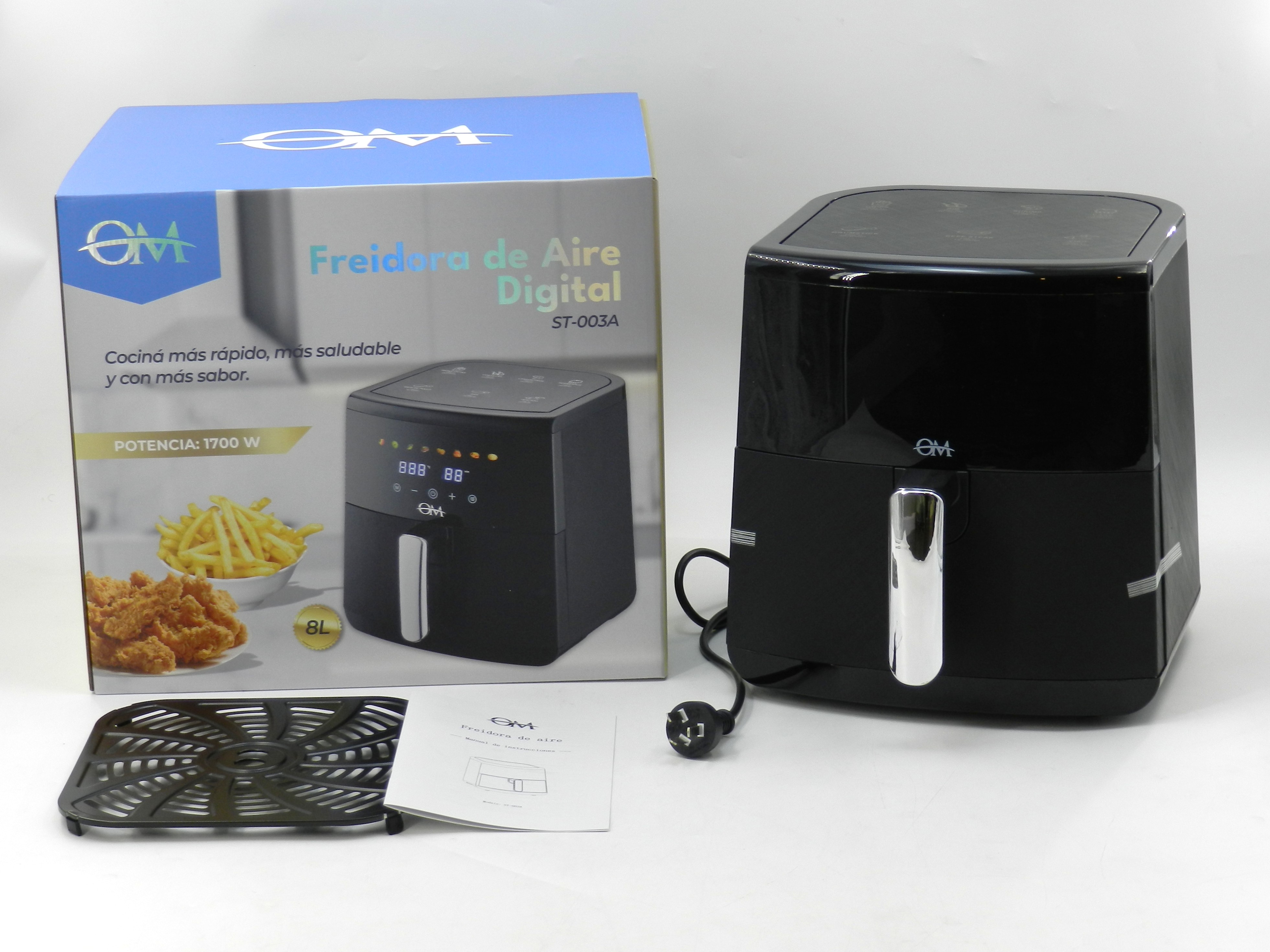 Freidora De Aire Digital OM ST-003A 8L 1700w Air Fryer XL