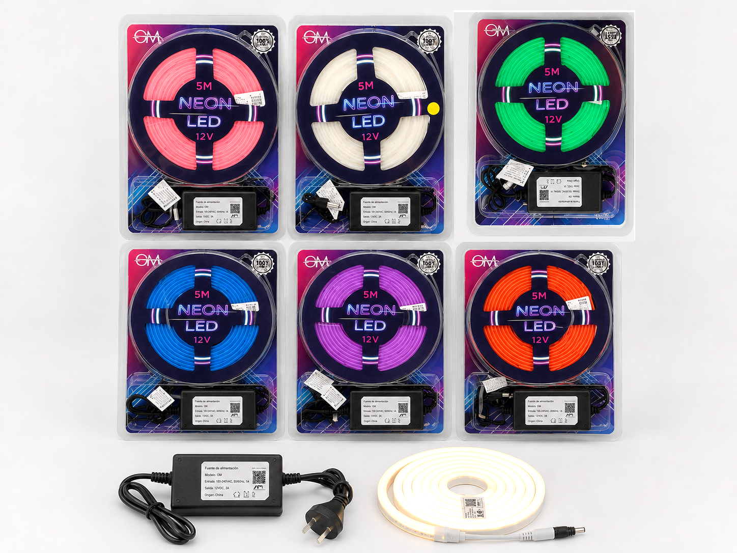 Manguera Tira Neon LED Flexible Monocromática OM 12V (5 Metros)