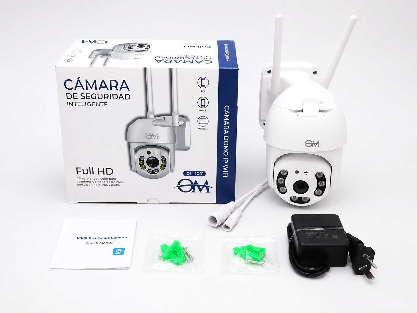 Cámara de Seguridad Inteligente Domo IP WiFi OM-1001 (Full HD)