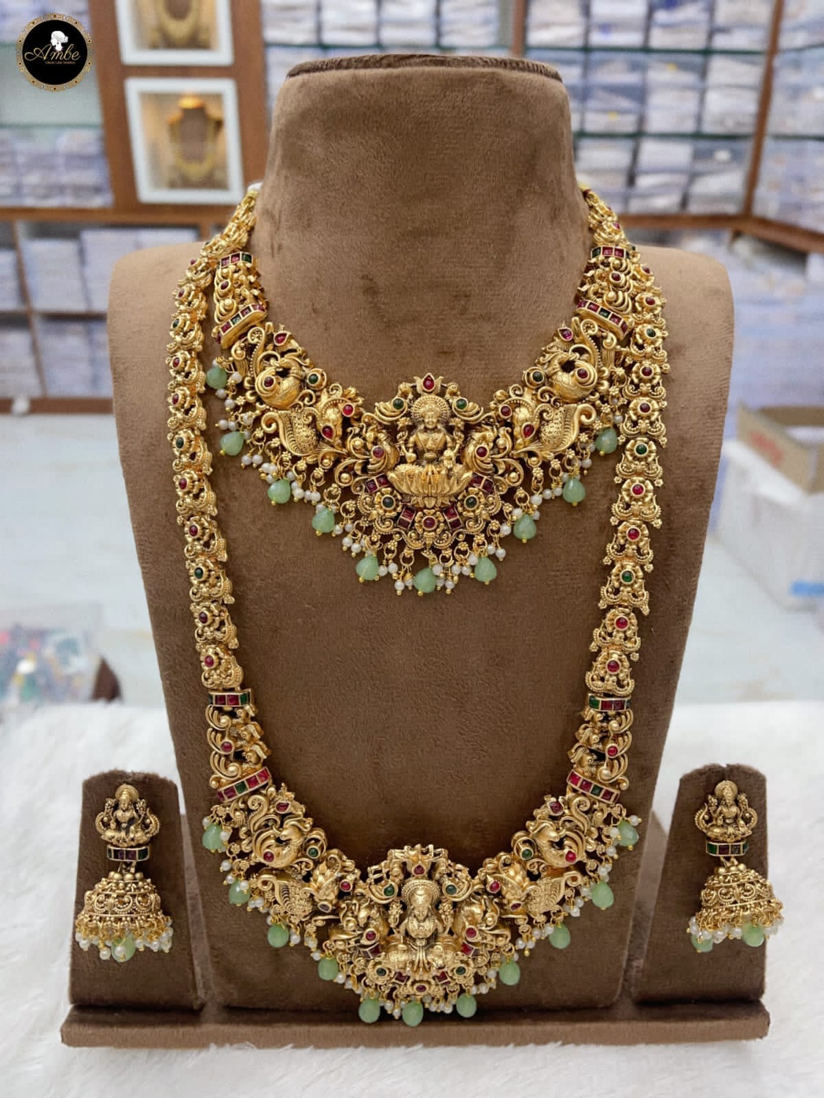Traditional Indian Temple Jewelry Set