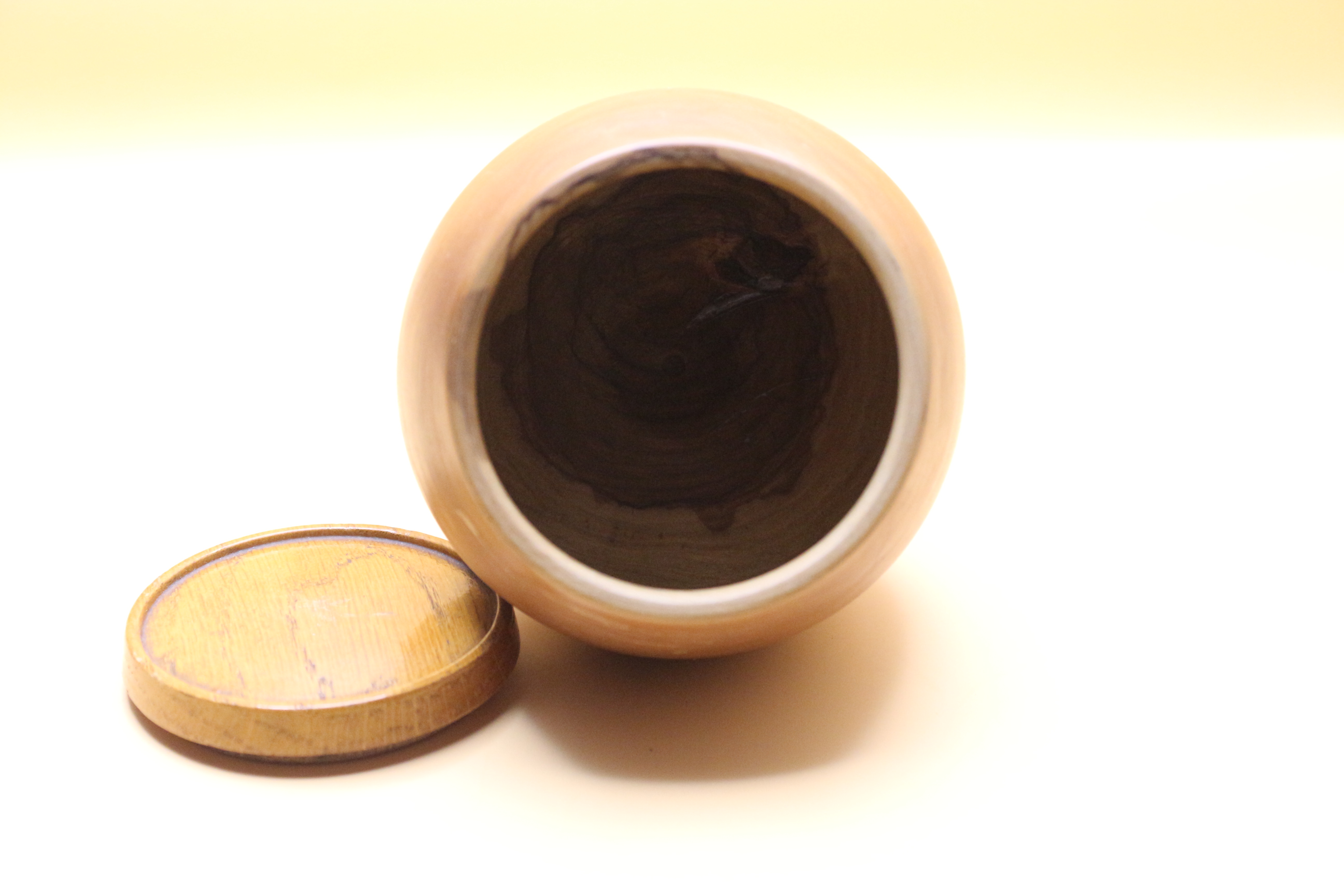 Hand Carved Polish 'Barrel' Tea Caddy with lid Circa 1940