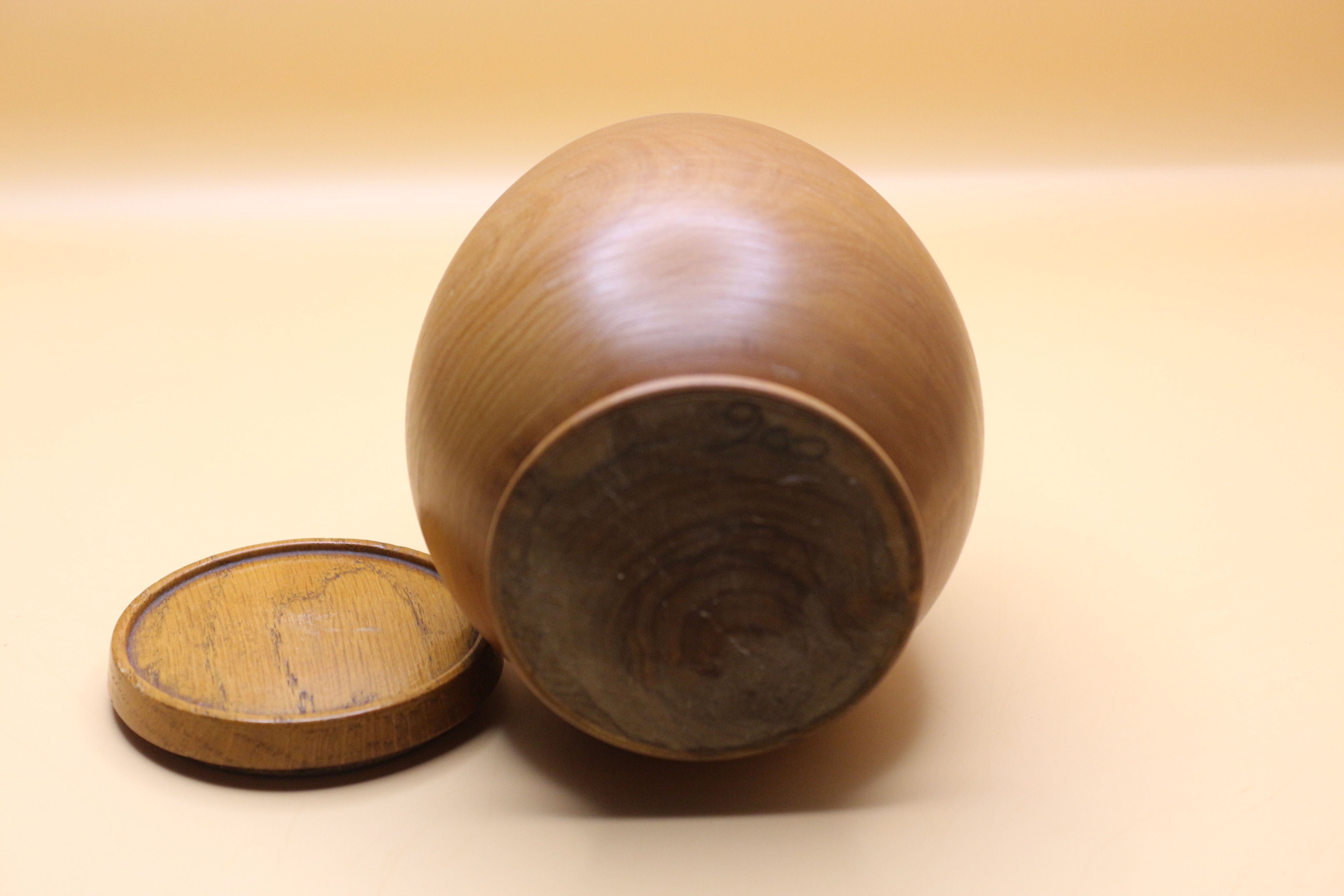 Hand Carved Polish 'Barrel' Tea Caddy with lid Circa 1940