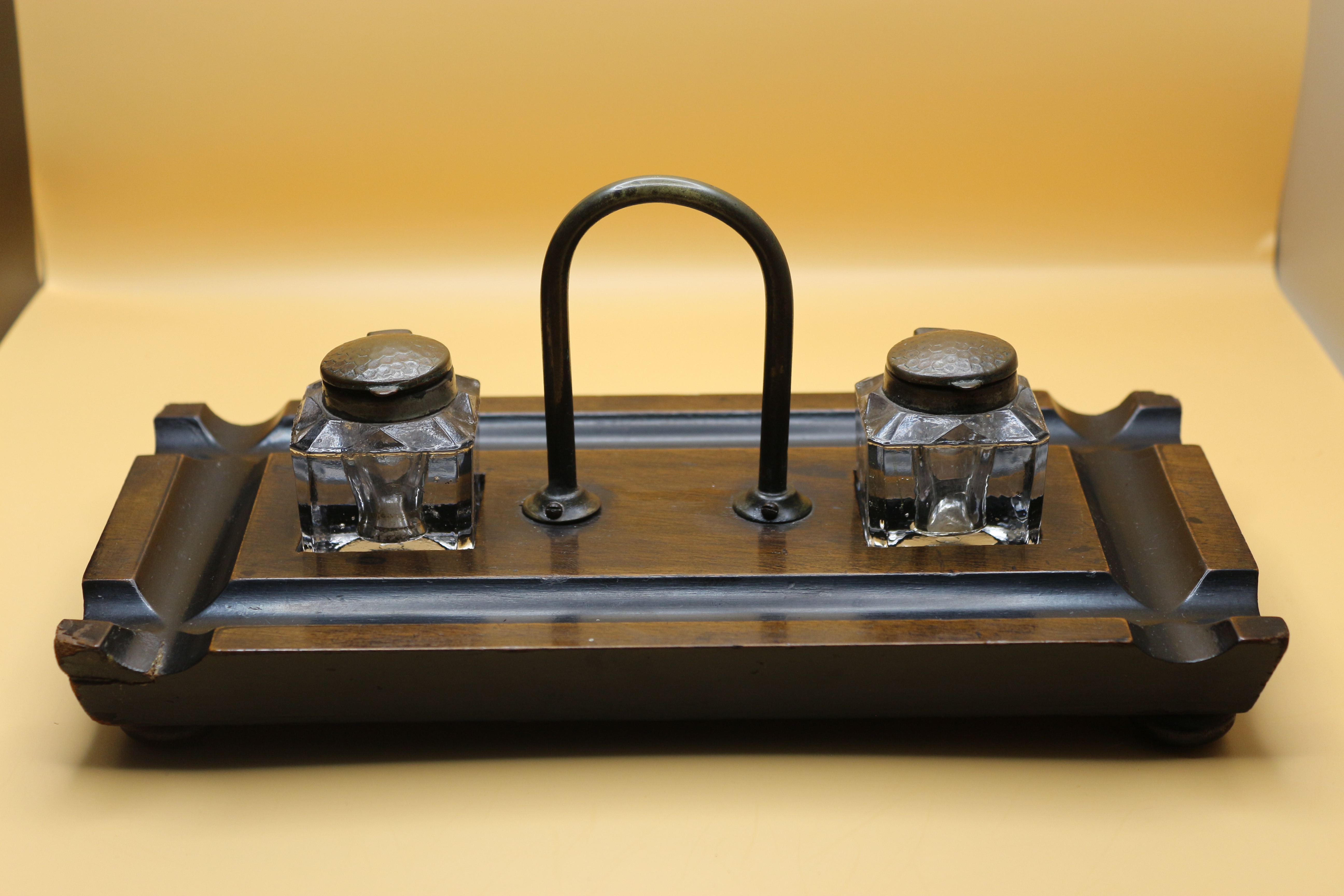 A Bulldog's Tale.......Beautiful Desk Caddy ~ Inkwells ~ Circa 1900