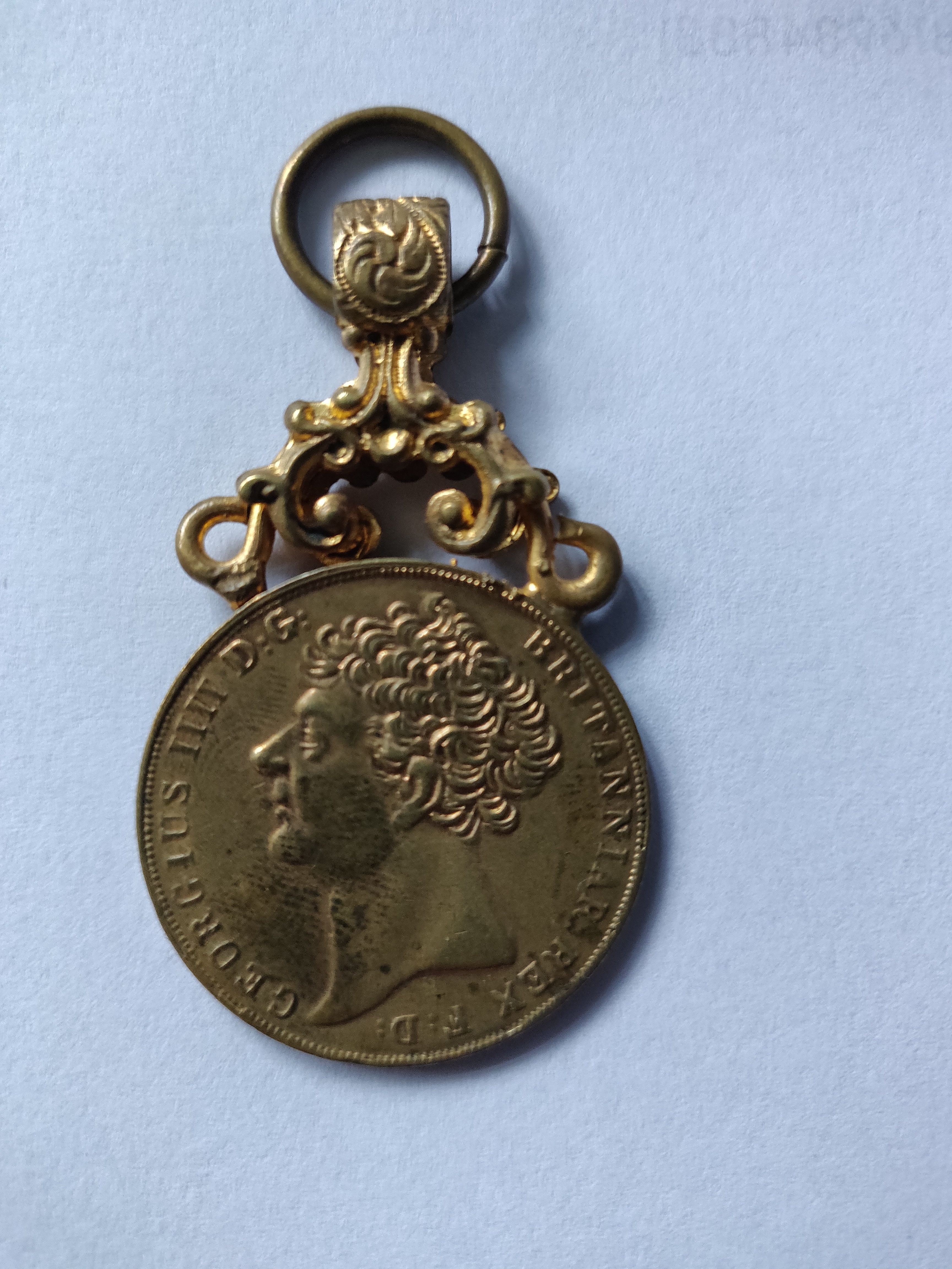 Antique/Vintage Gaming Token/Coin/Jeton - 1823 Imitation Sovereign - King George IIII - 1800's.