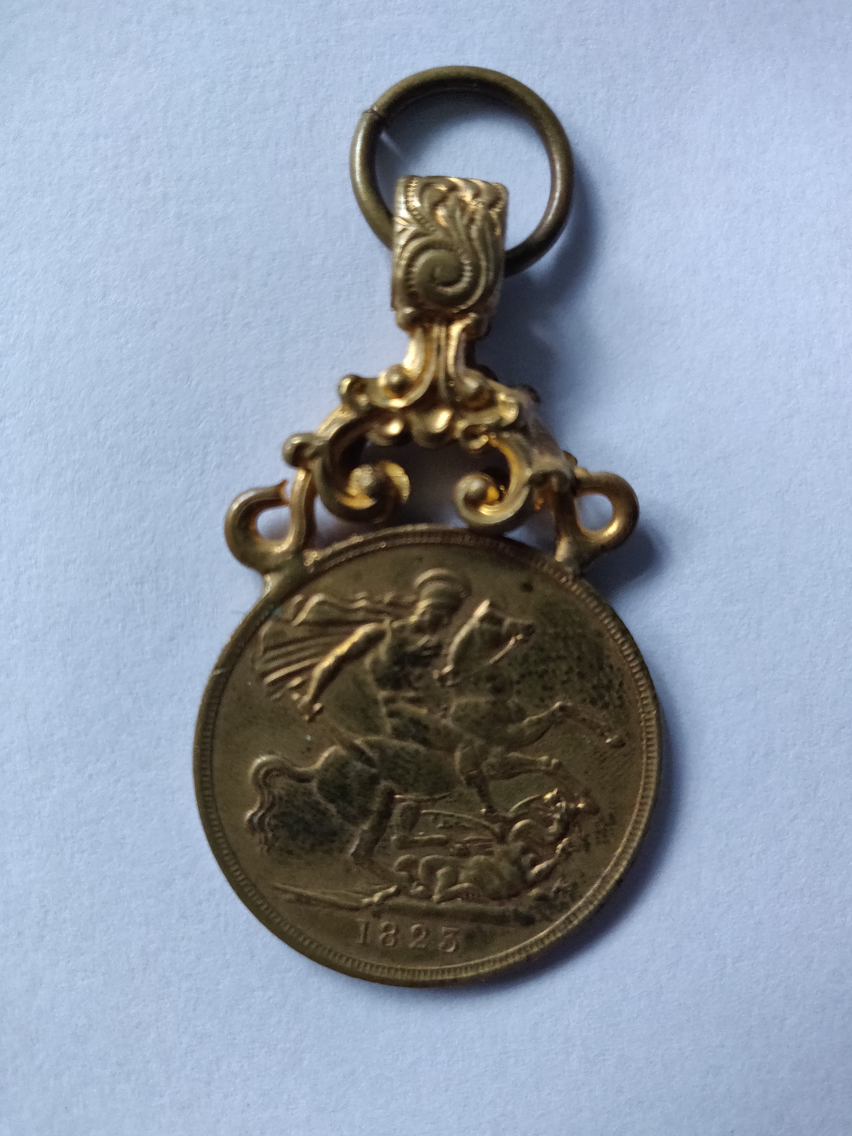 Antique/Vintage Gaming Token/Coin/Jeton - 1823 Imitation Sovereign - King George IIII - 1800's.