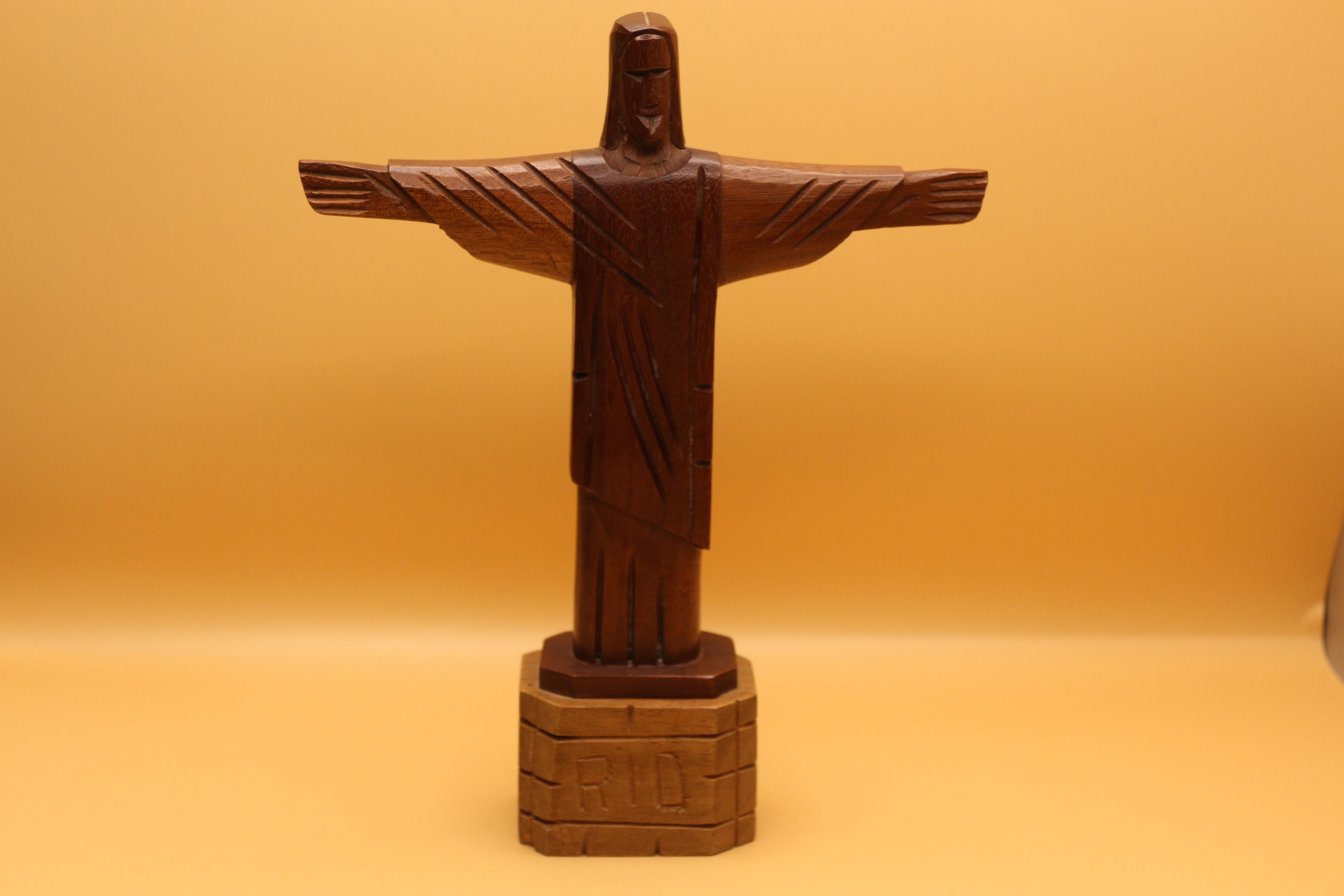 'Christ the Redeemer' Wooden Carved Christ The Redeemer Rio Wooden sculpture of the Corcovado of Rio, Brazil ~ 70s Statua In Legno Cristo Redentore Gesù Rio de Janeiro 