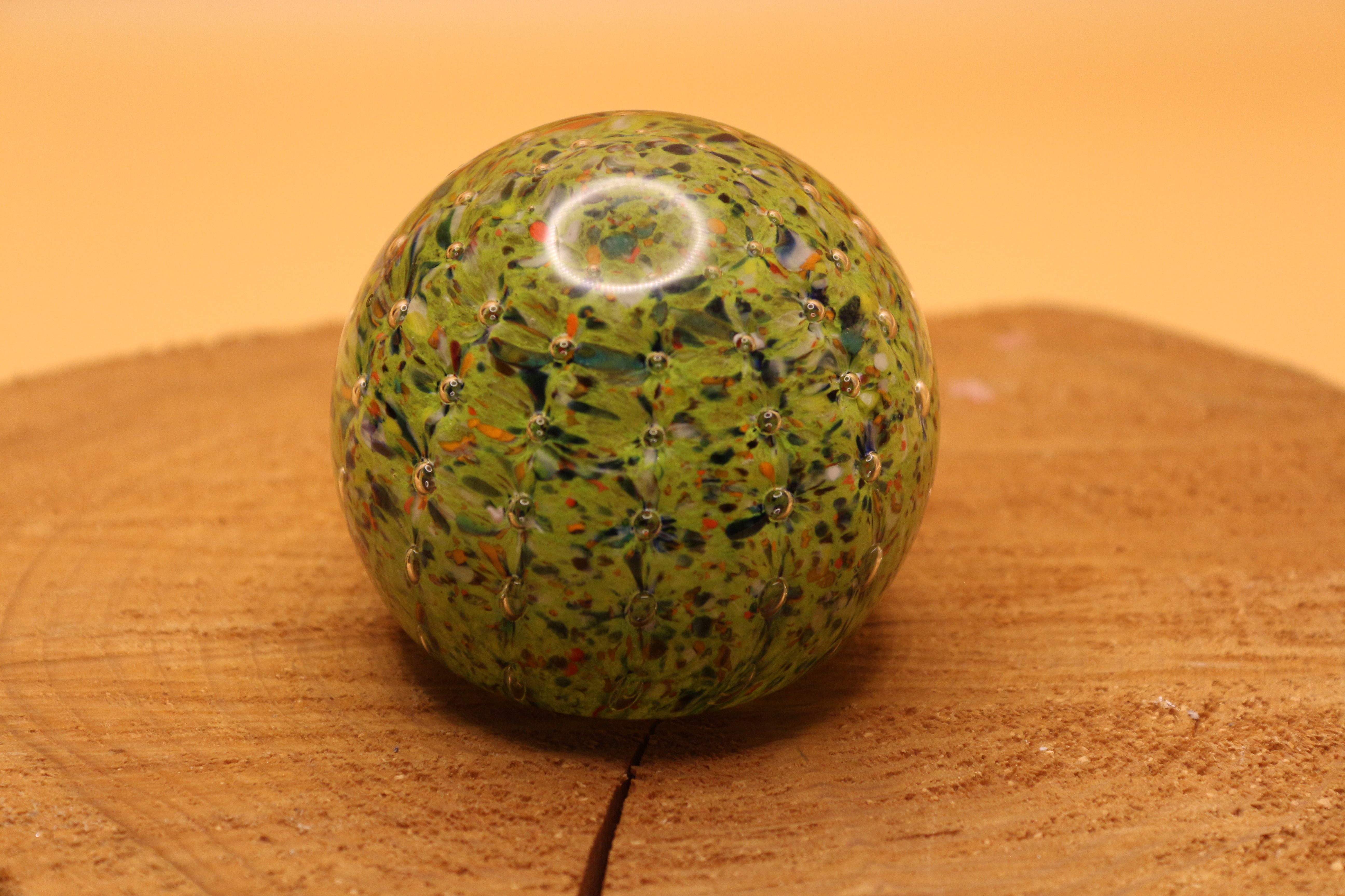 Vintage Strathearn Aurora Green Paperweight ~ Excellent Condition