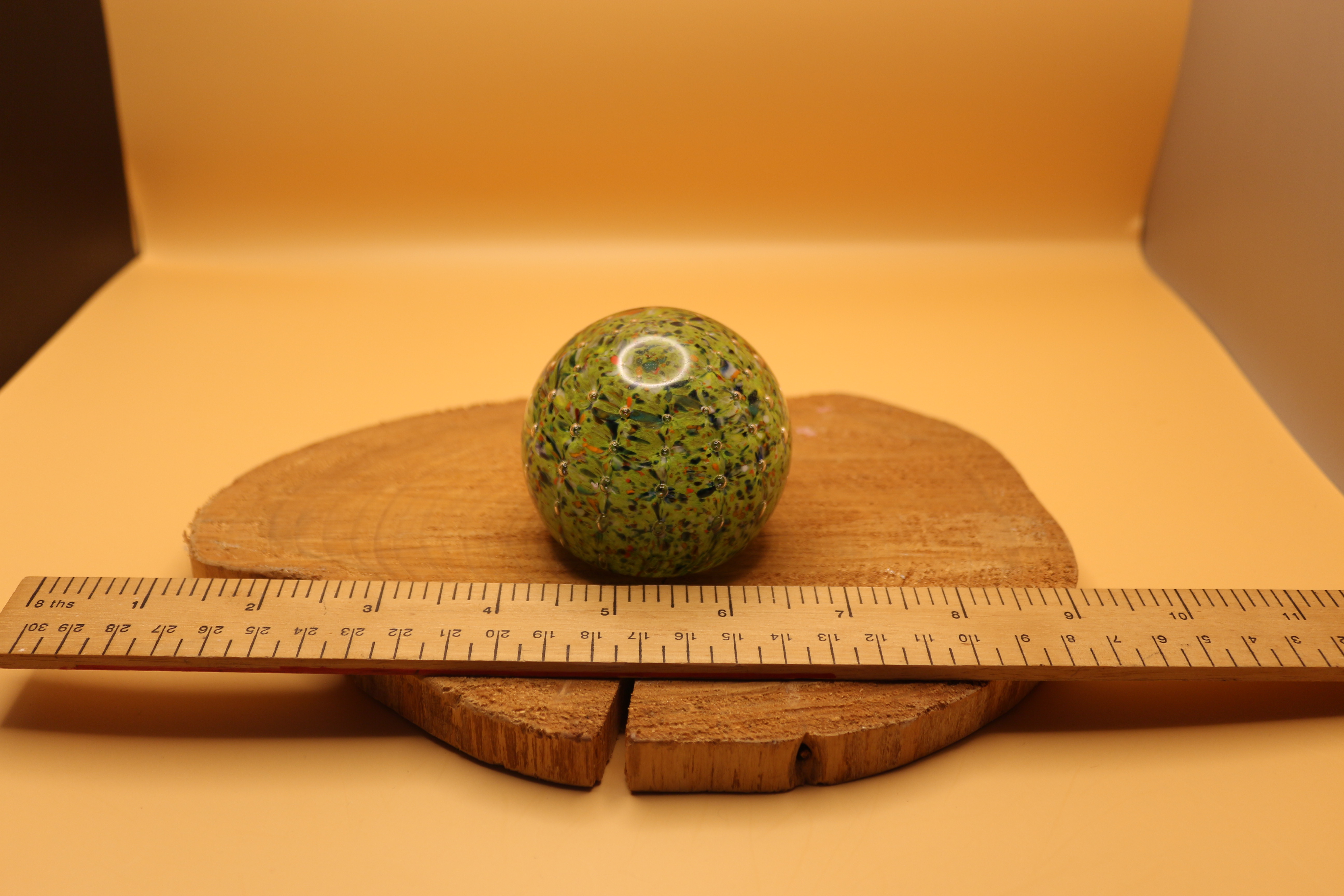 Vintage Strathearn Aurora Green Paperweight ~ Excellent Condition