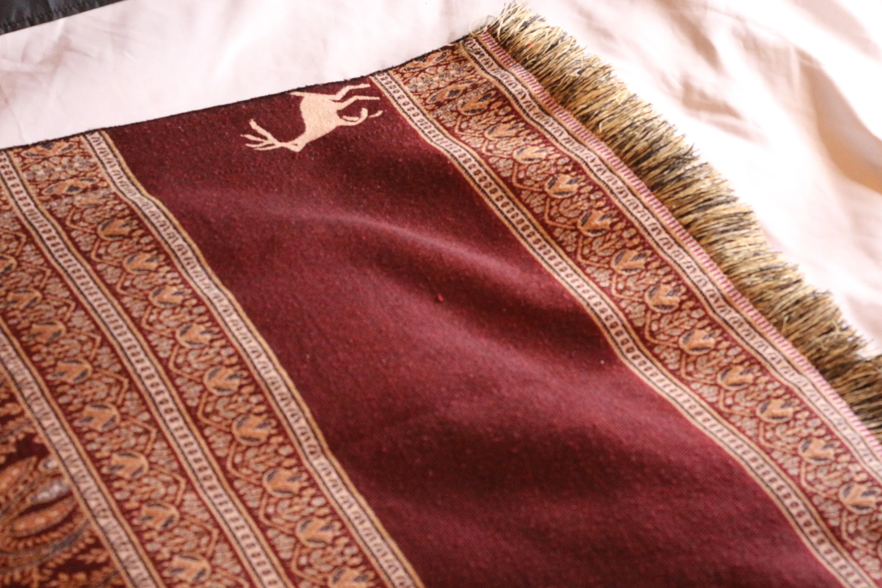 Authentic Egyptian Rug /Shawl Silk Absolutely Stunning