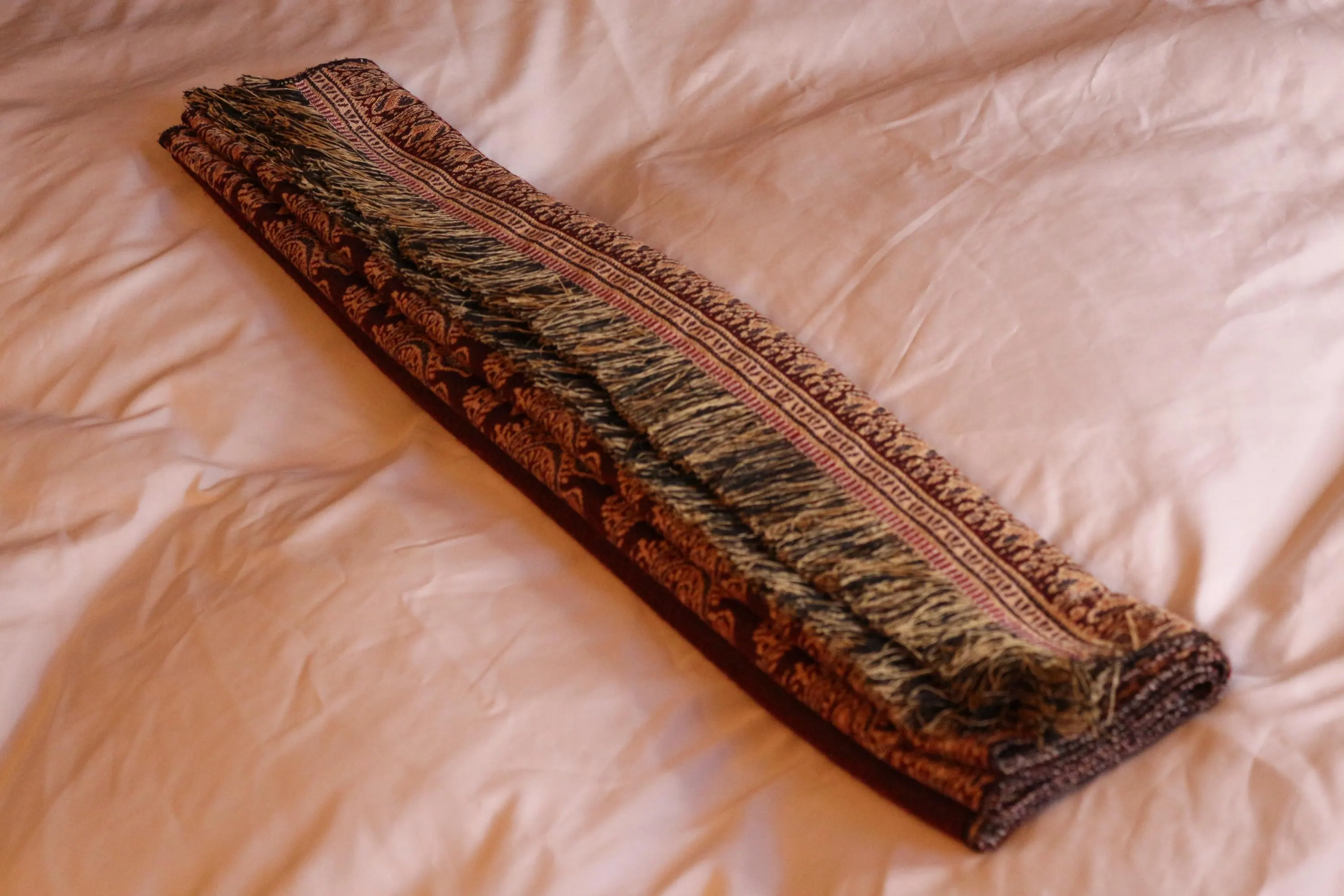Authentic Egyptian Rug /Shawl Silk Absolutely Stunning 