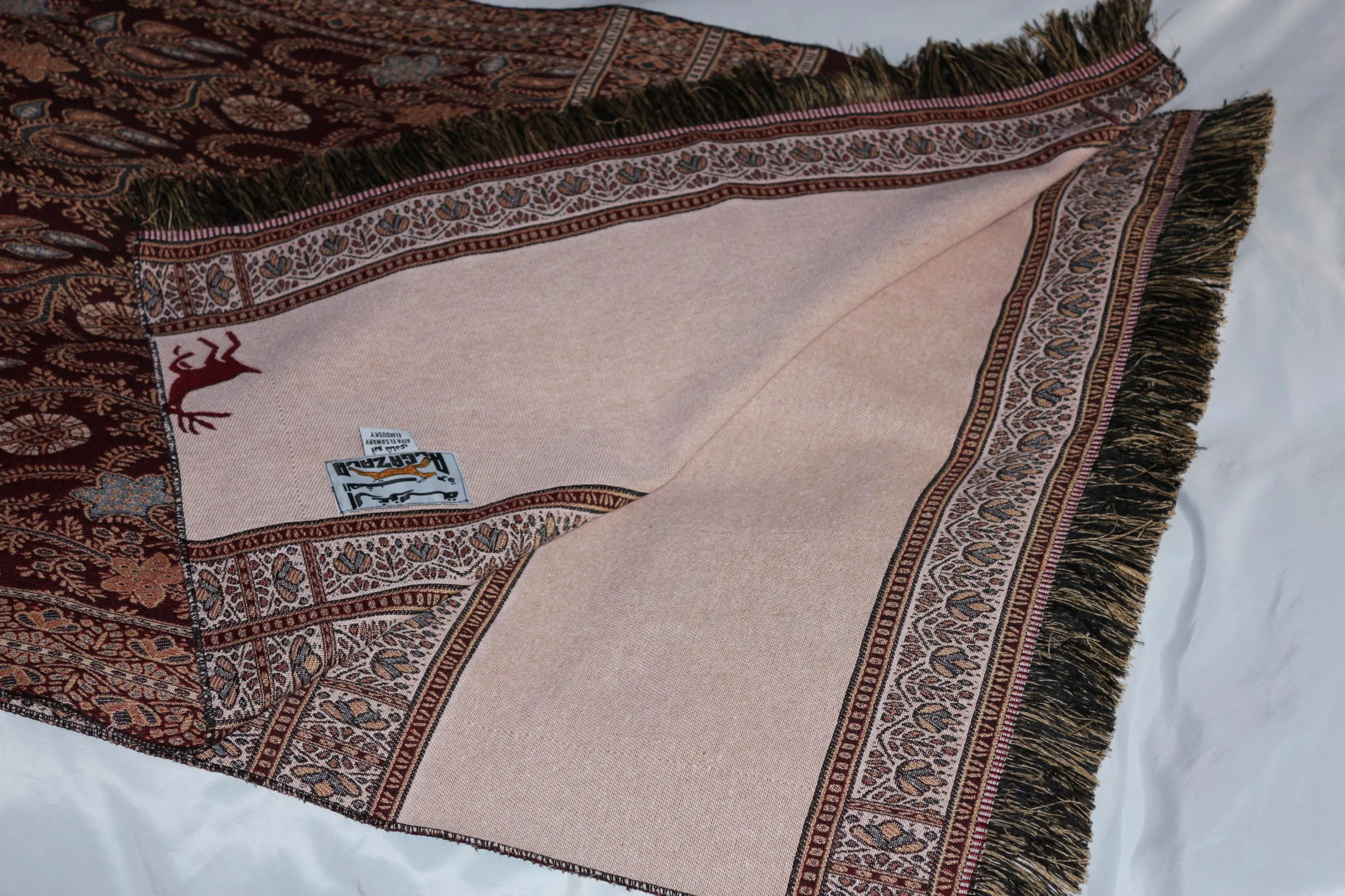 Authentic Egyptian Rug /Shawl Silk Absolutely Stunning 
