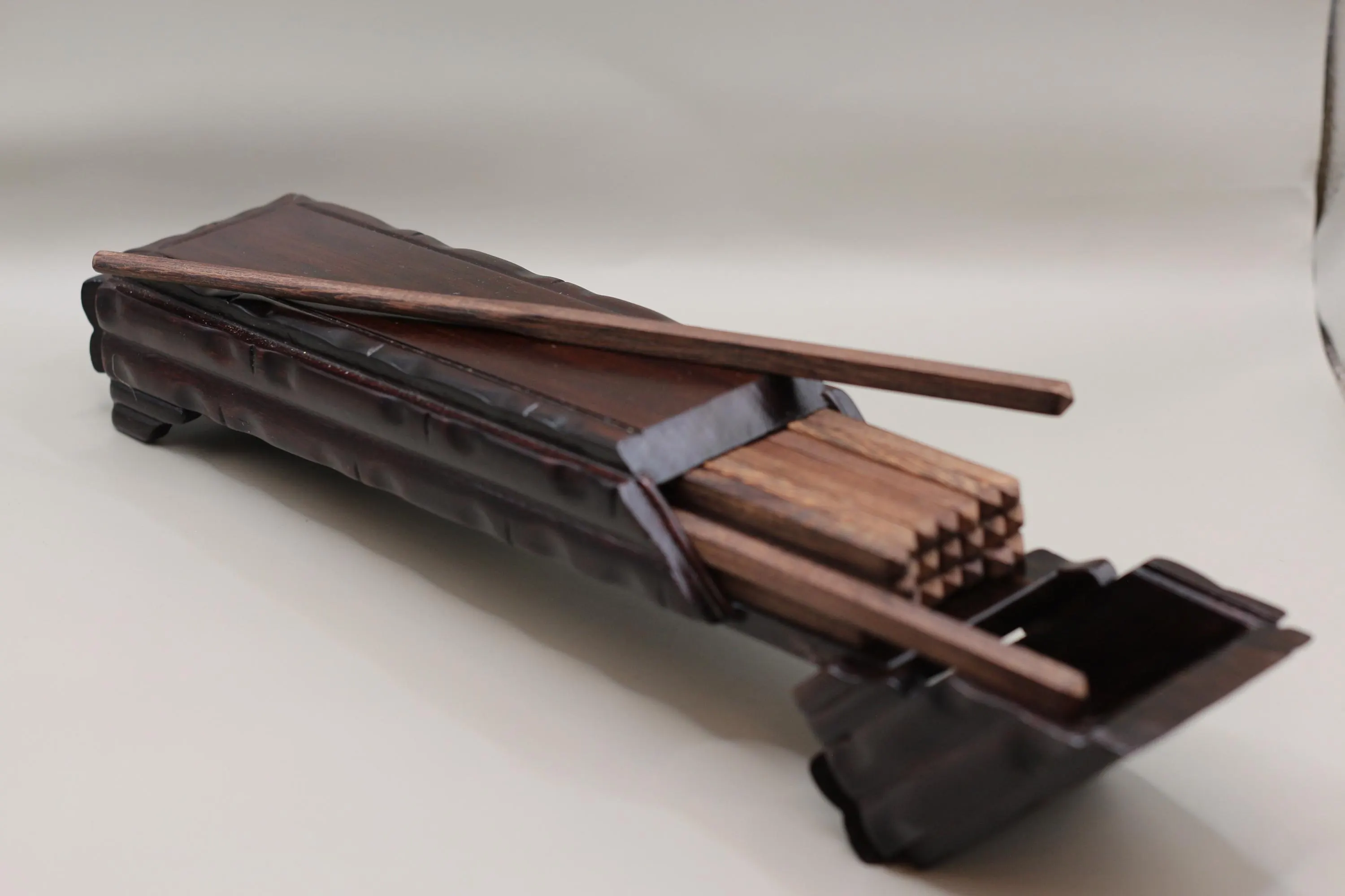 Tabletop Wooden Chopstick Holder / Dispenser Solid Wood, Beautiful.