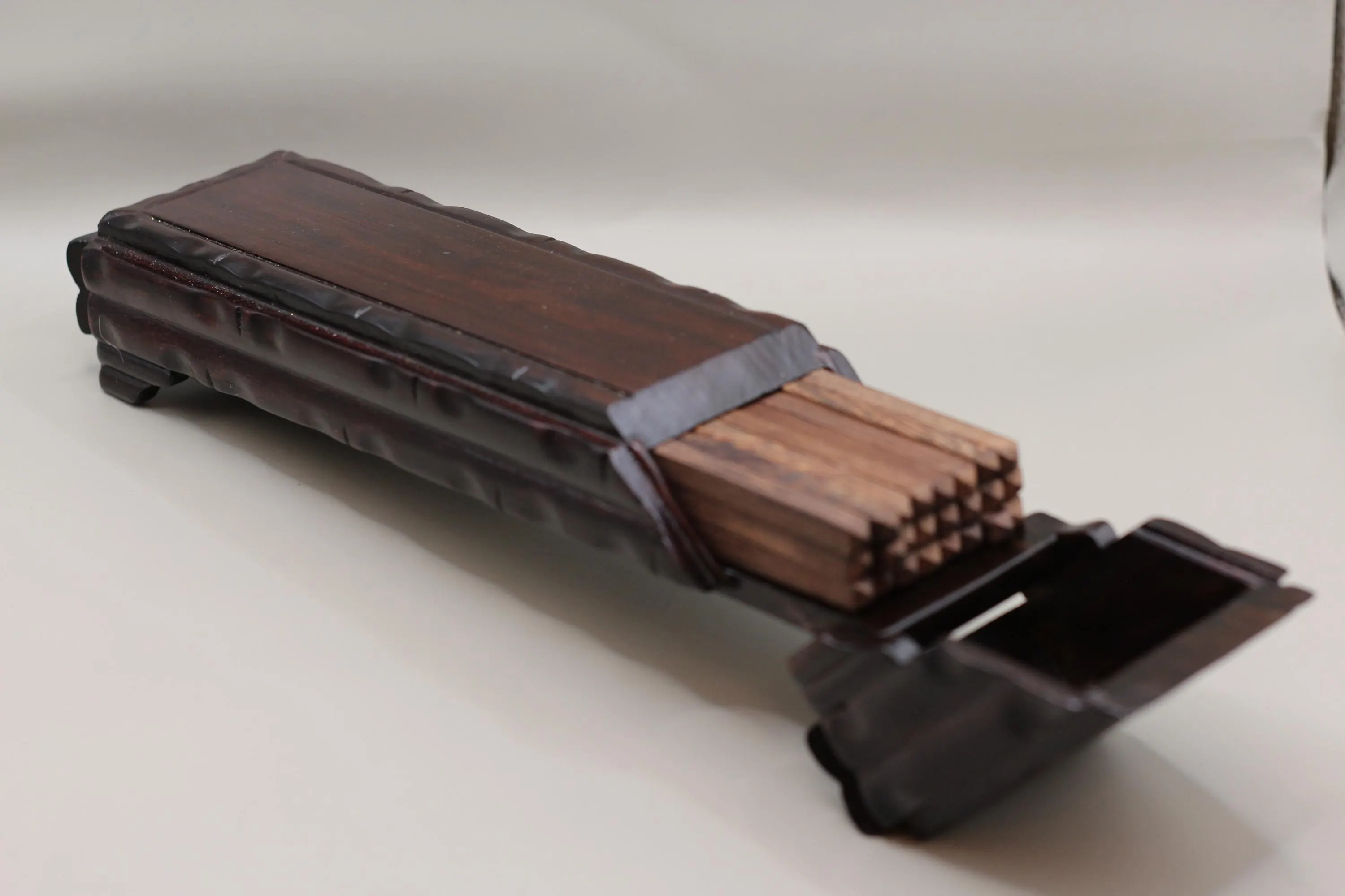 Tabletop Wooden Chopstick Holder / Dispenser Solid Wood, Beautiful.