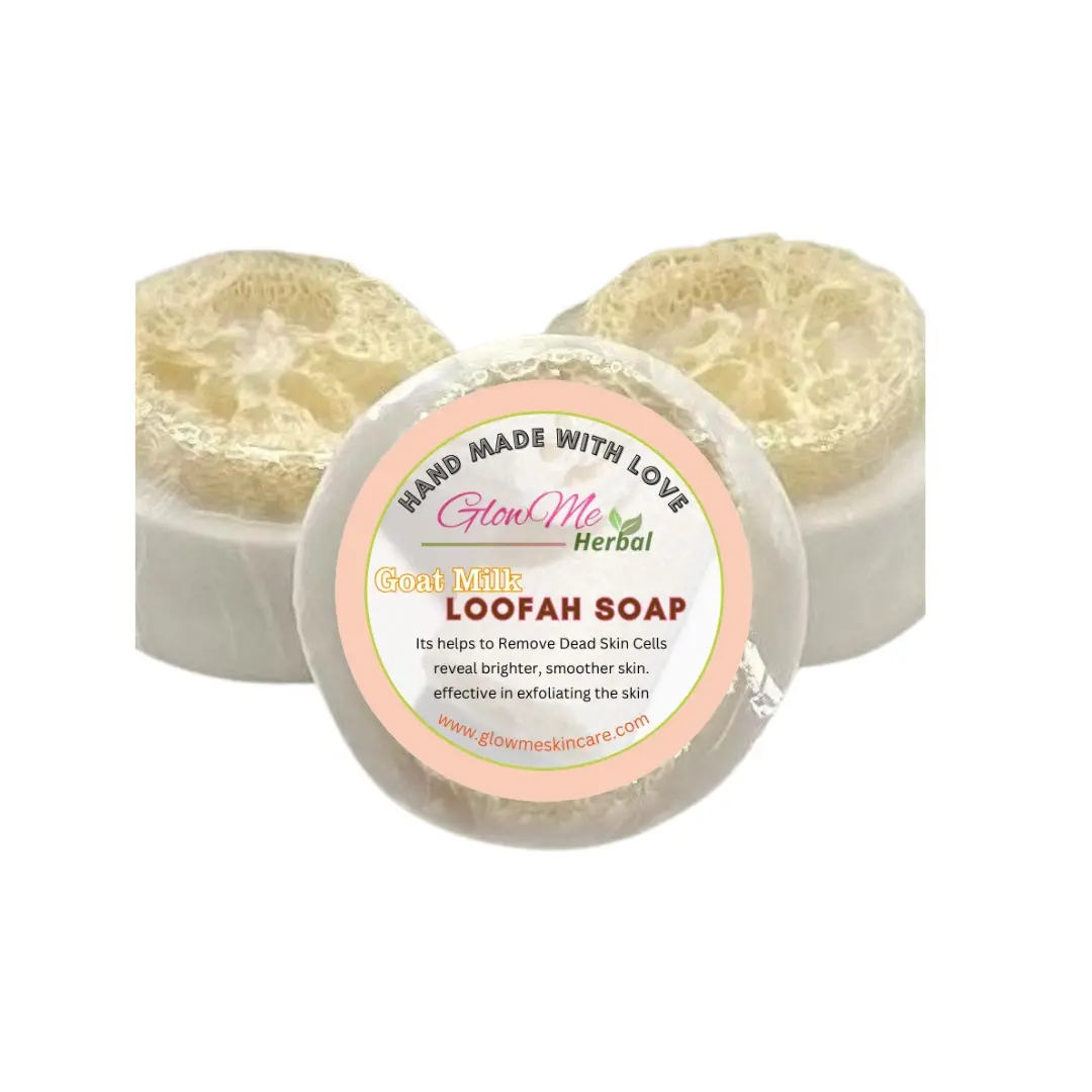 GlowMe Herbal Loofah Goat Milk Soap: Nourishes, Exfoliates, and Softens Skin for a Smooth, Healthy Glow"