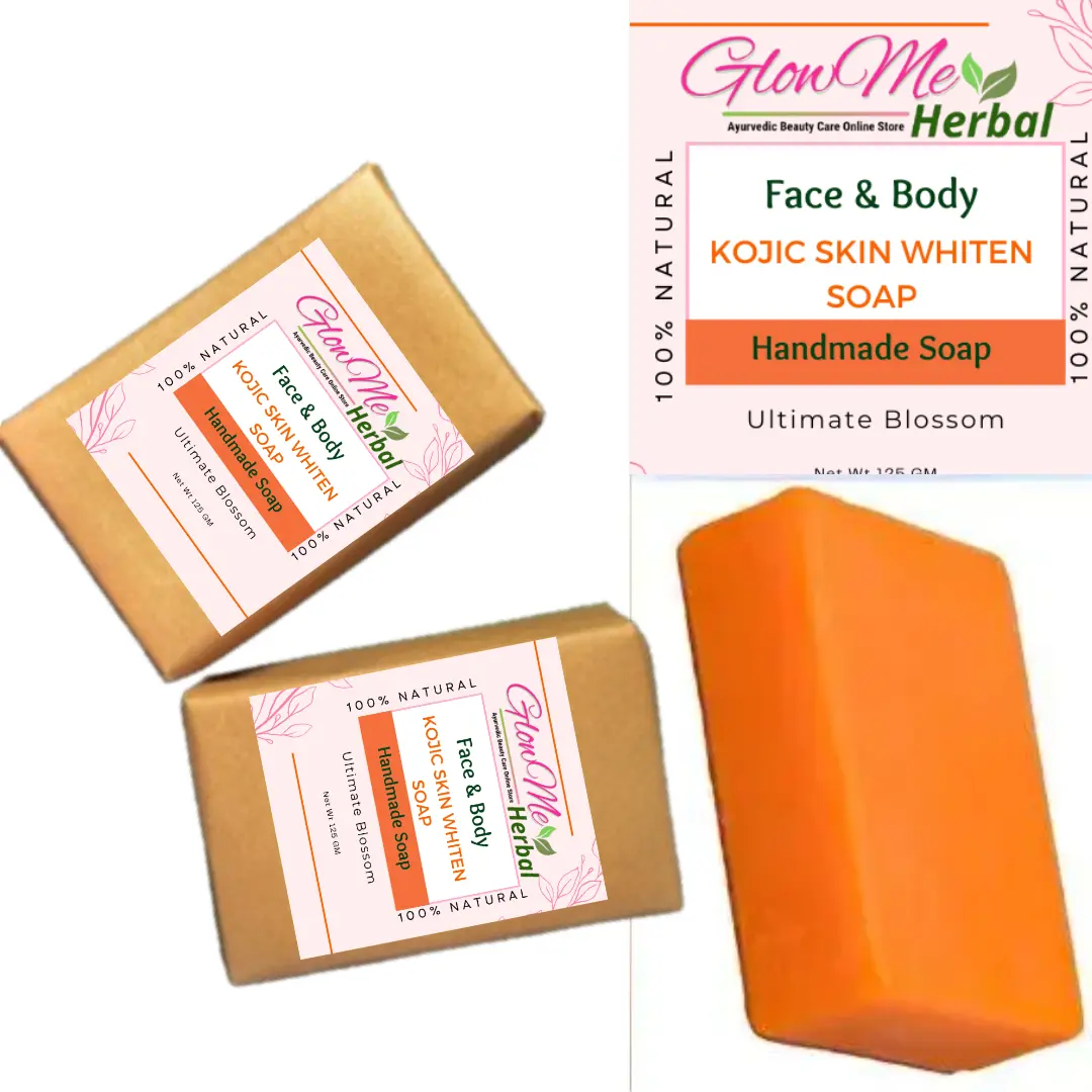 GlowMe Herbal Face & Body Kojic Skin Whitening Soap - 115 gm for Men & Women