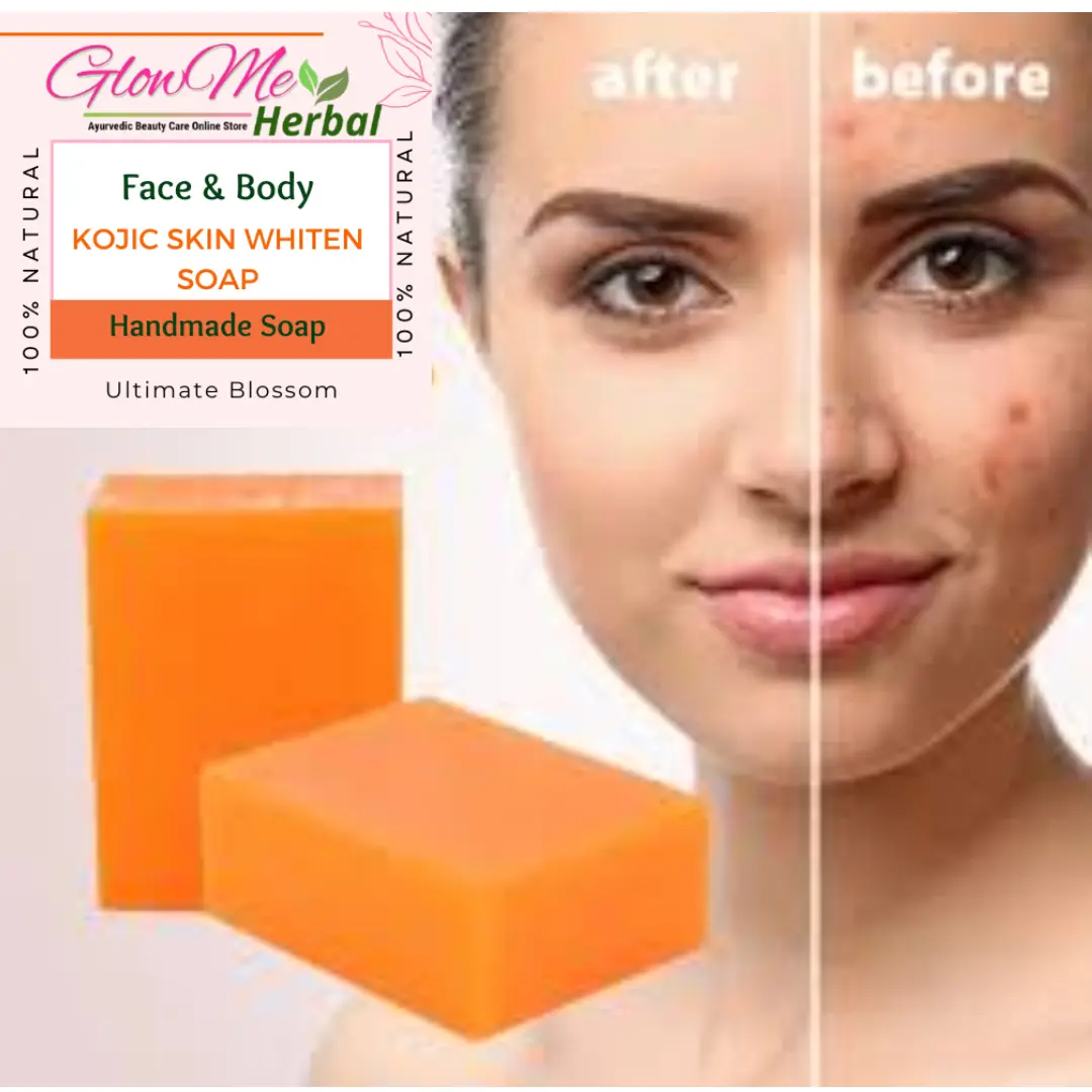 GlowMe Herbal Face & Body Kojic Skin Whitening Soap - 115 gm for Men & Women