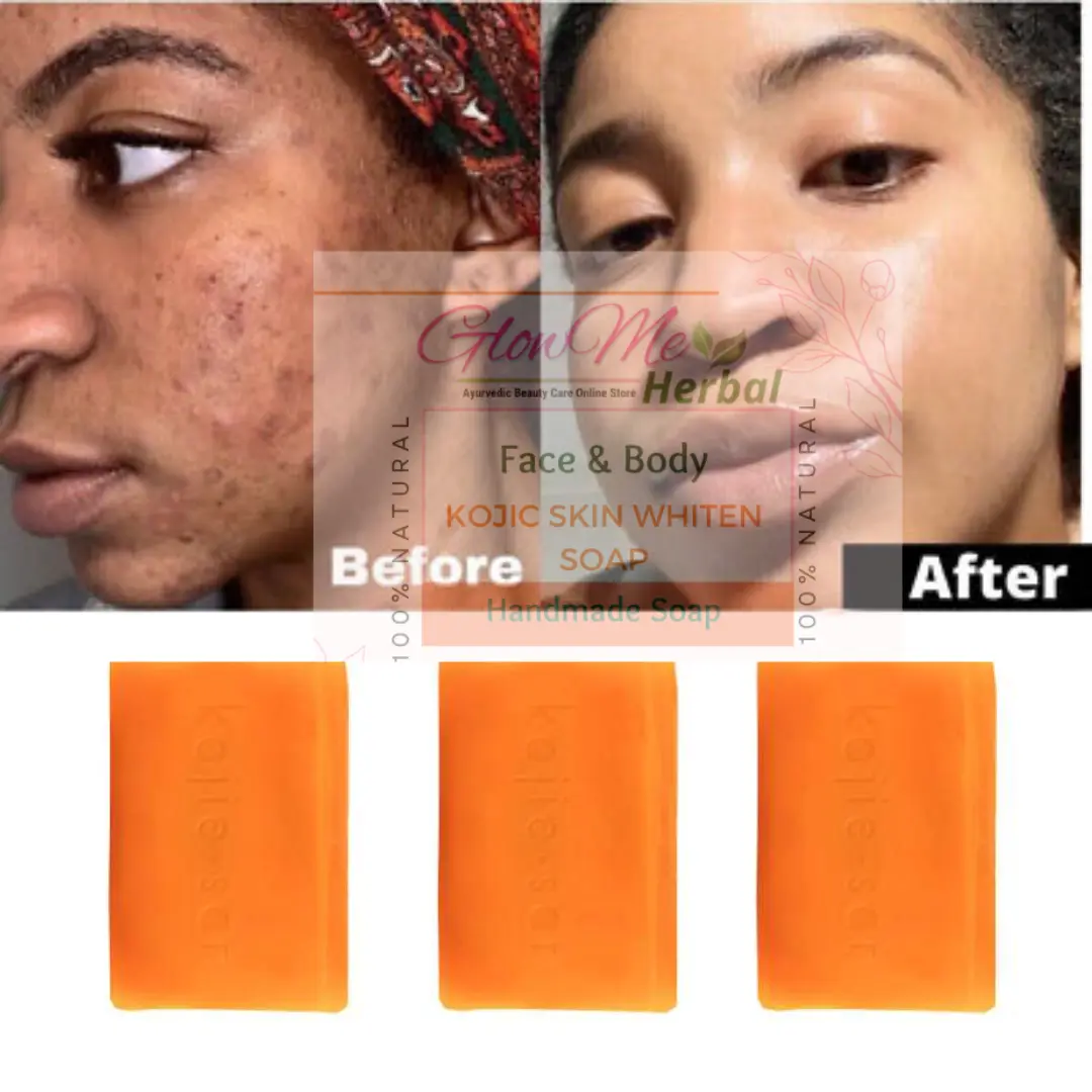 GlowMe Herbal Face & Body Kojic Skin Whitening Soap - 115 gm for Men & Women