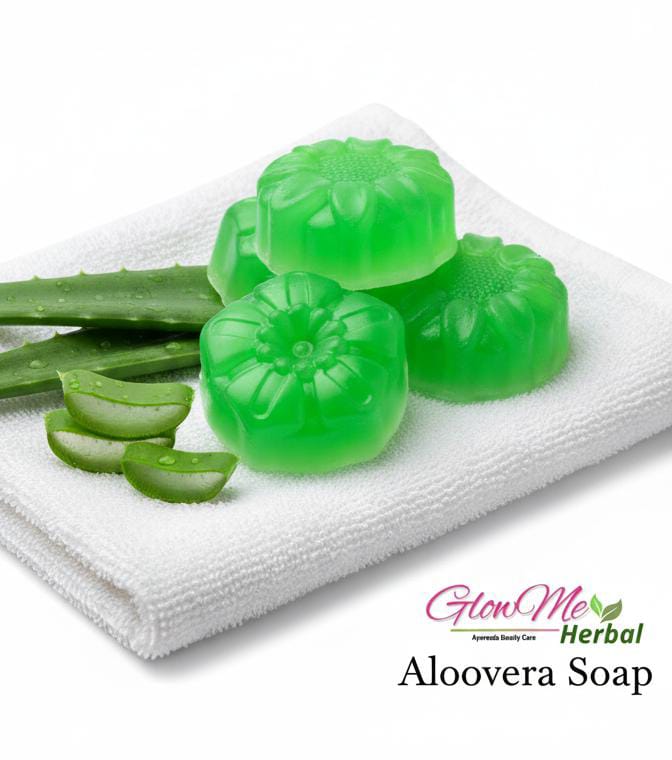 GlowMe Herbal Ayurveda Aleovera Tulsi  Clear Soap 80 GM