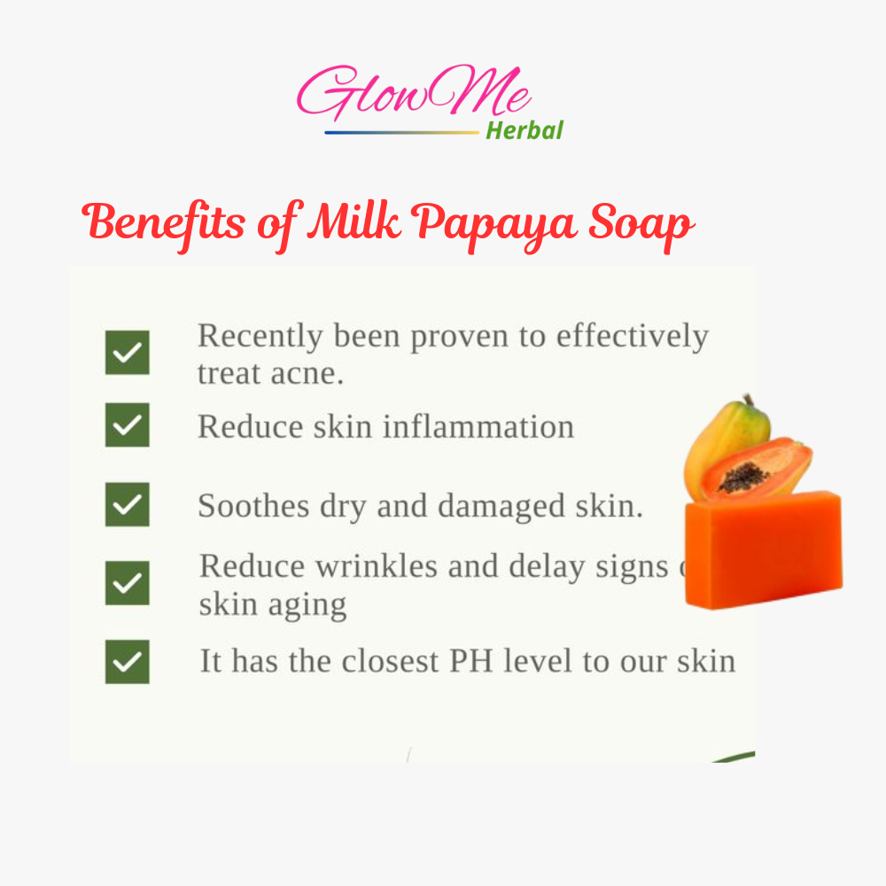 GlowMe Herbal : Handmade Papaya Milk Soaps m Pack -2 